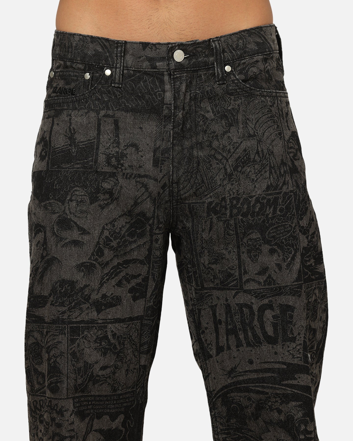 X-Large Comic Denim Pants Black