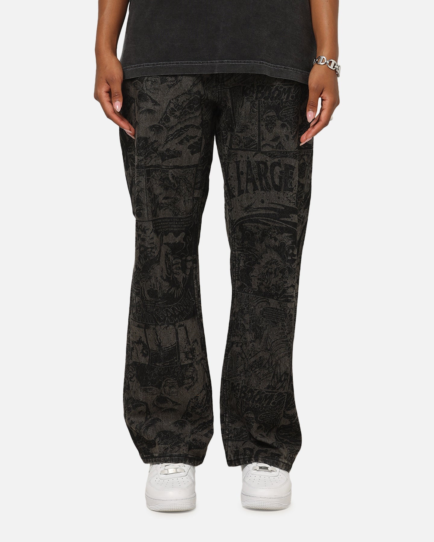 X-Large Comic Denim Pants Black