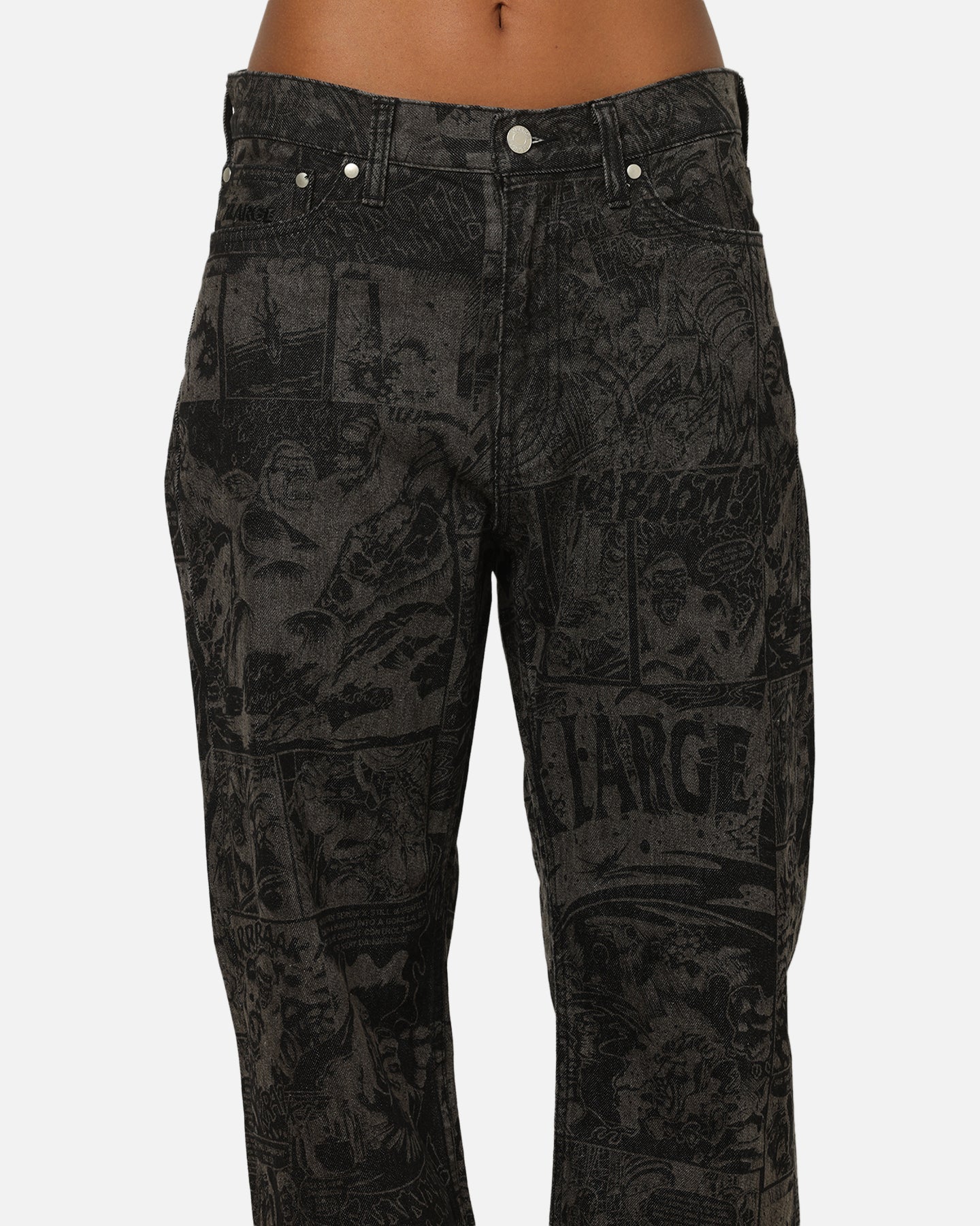 X-Large Comic Denim Pants Black