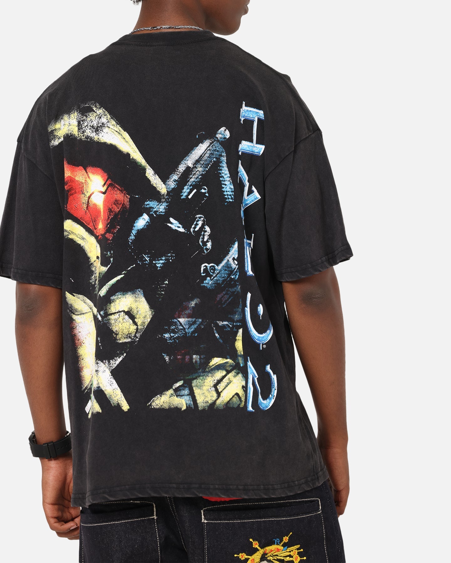 73Studio X Halo Halo 2 Masterchief Vintage T-Shirt Black Acidwash