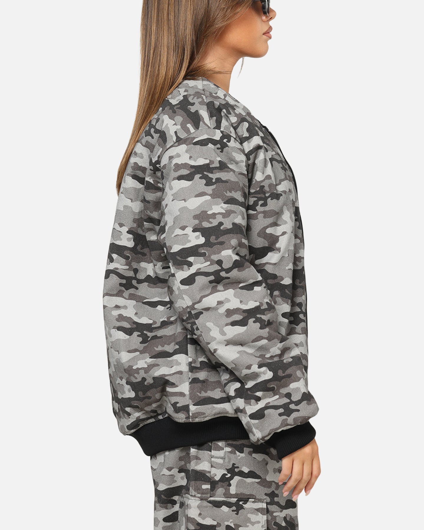 Carre Camo Bomber Jacket Black Camo