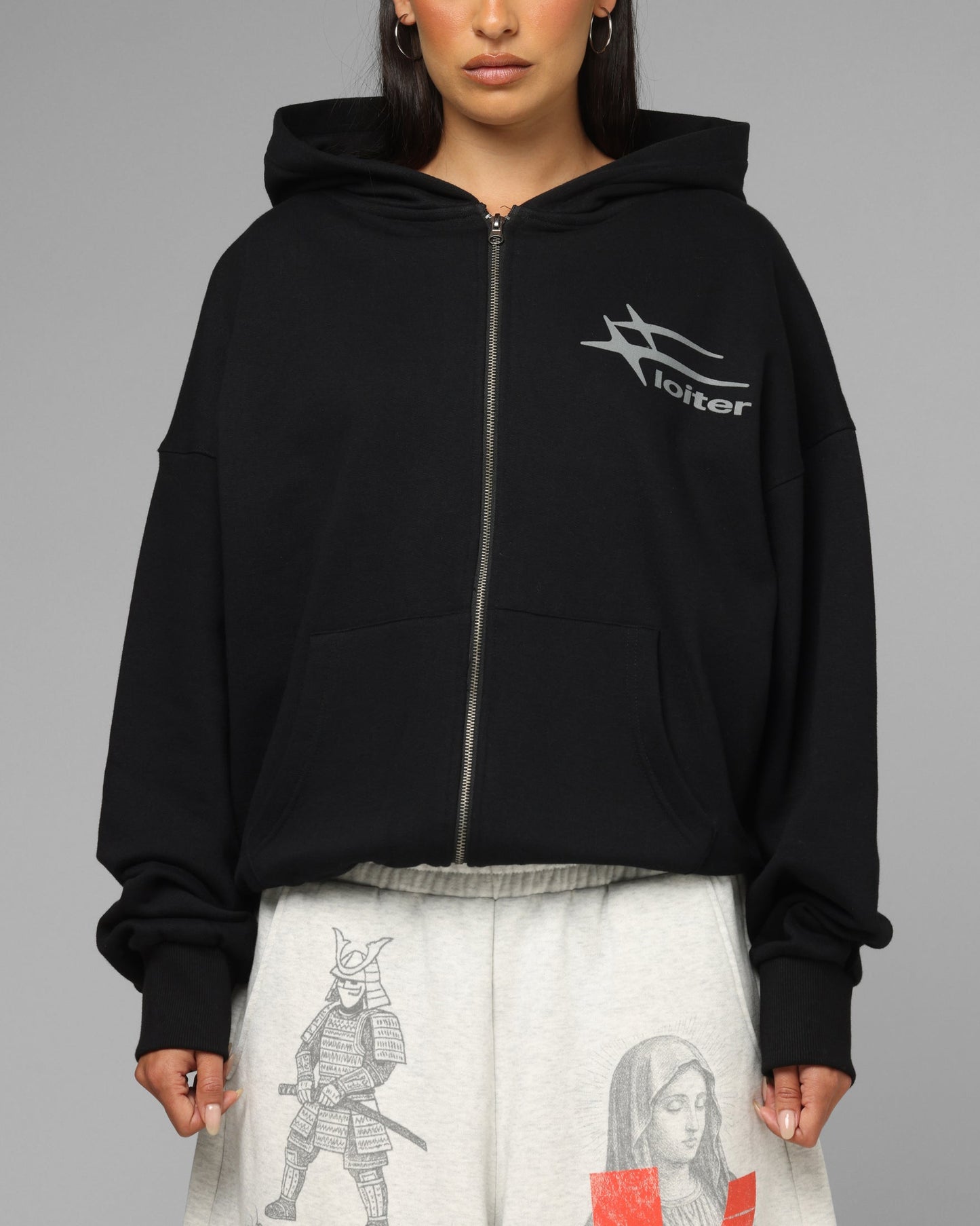Loiter Ultra Hybrid Zip Hoodie Black