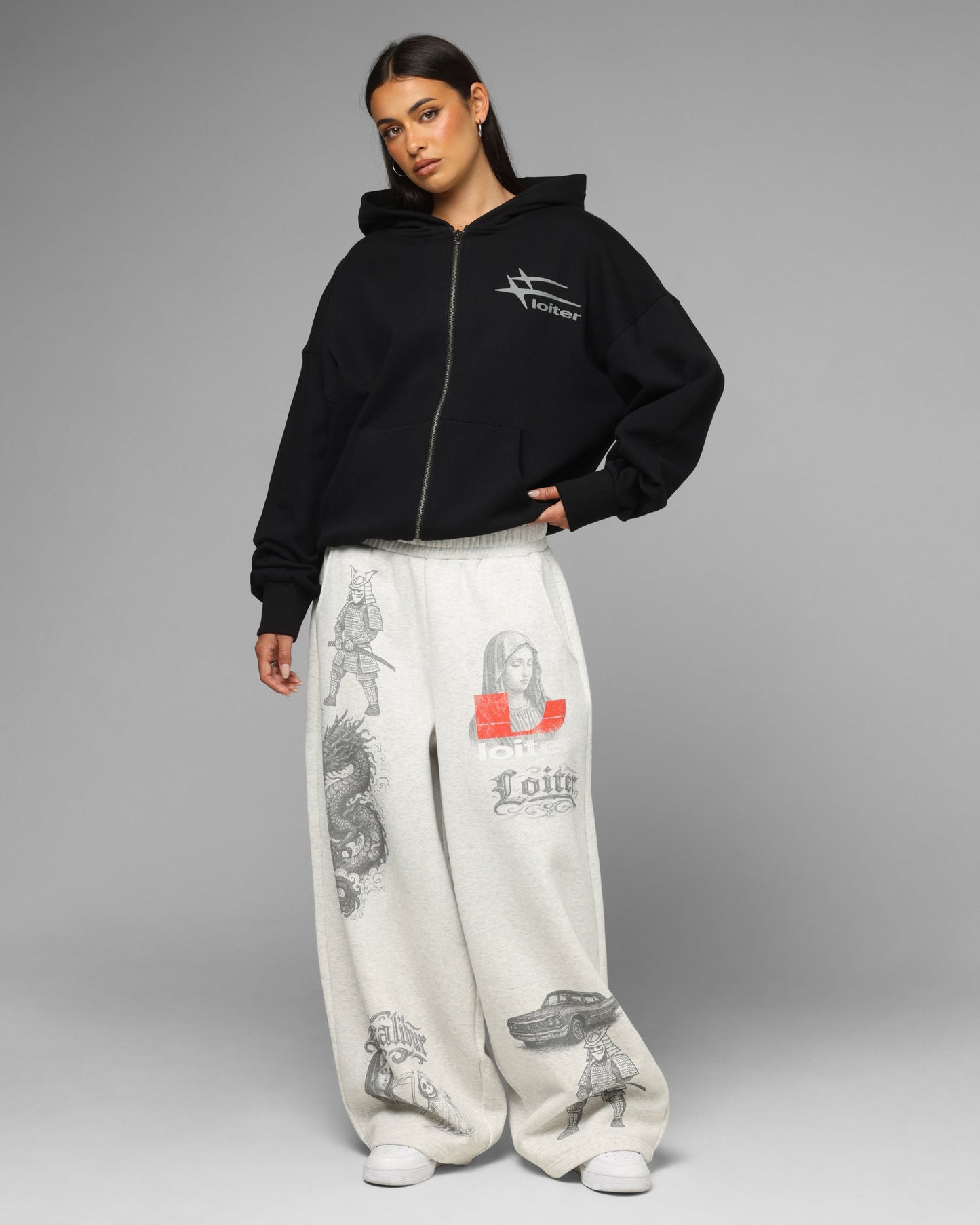 Loiter Ultra Hybrid Zip Hoodie Black