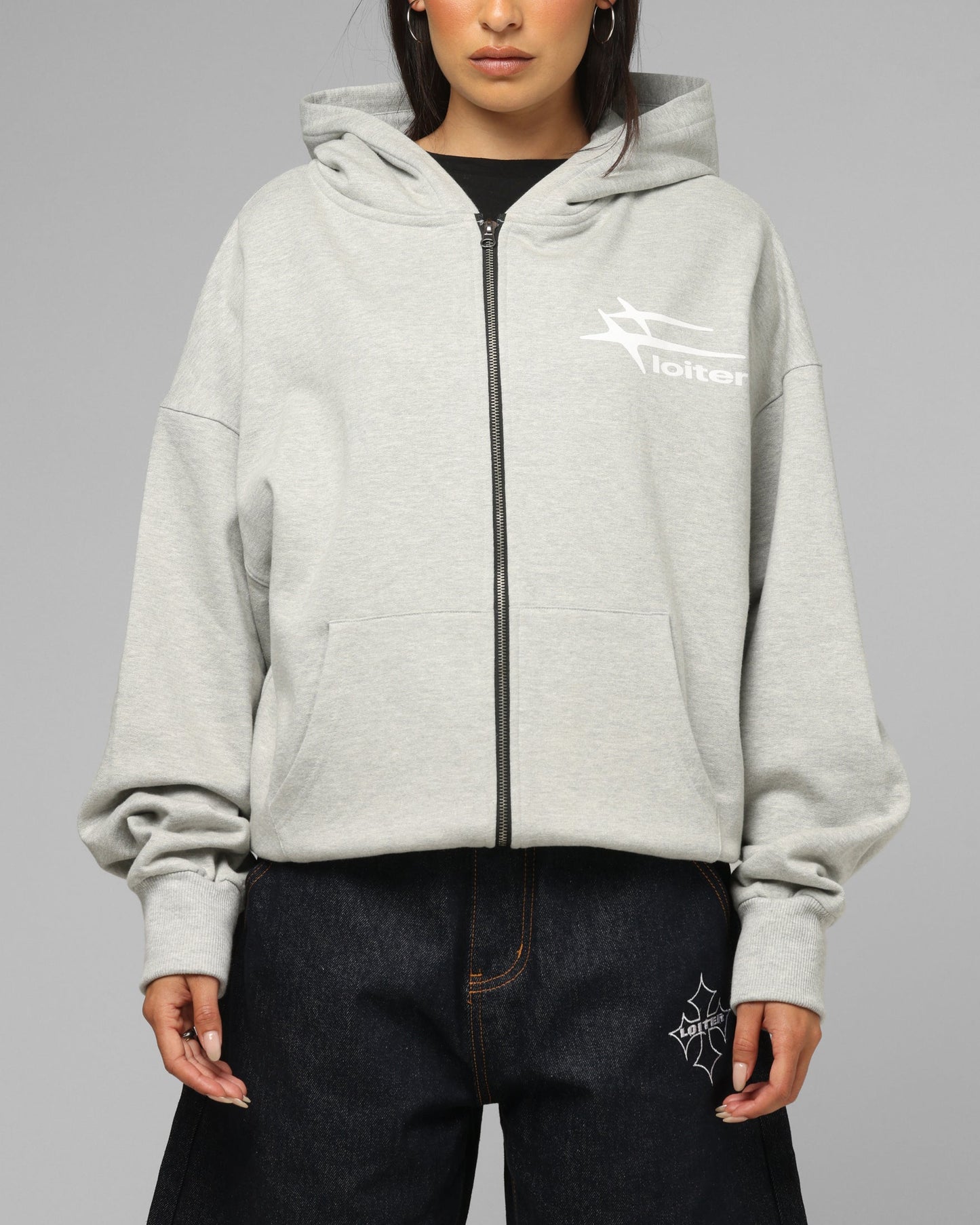 Loiter Ultra Hybrid Zip Hoodie Grey