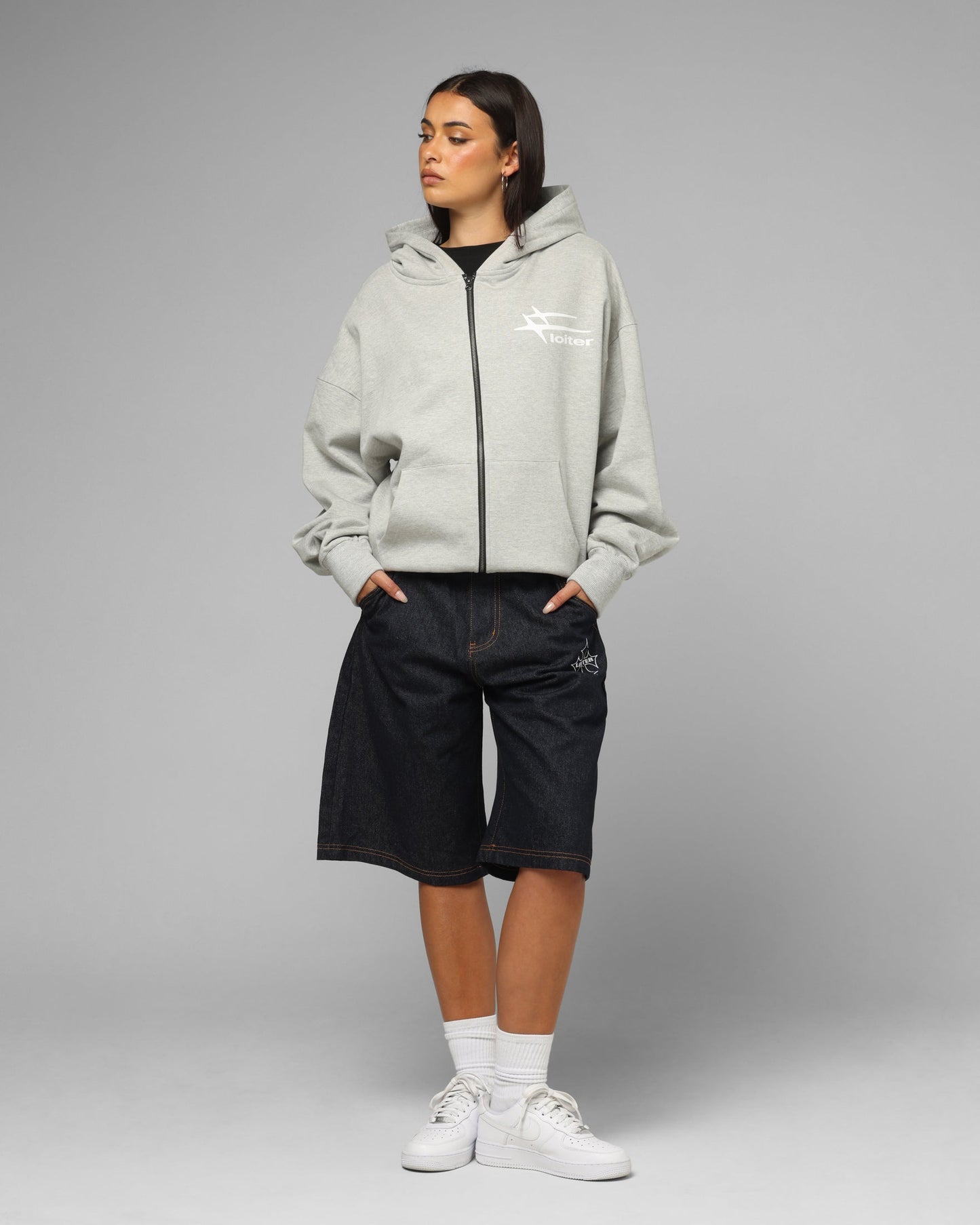 Loiter Ultra Hybrid Zip Hoodie Grey