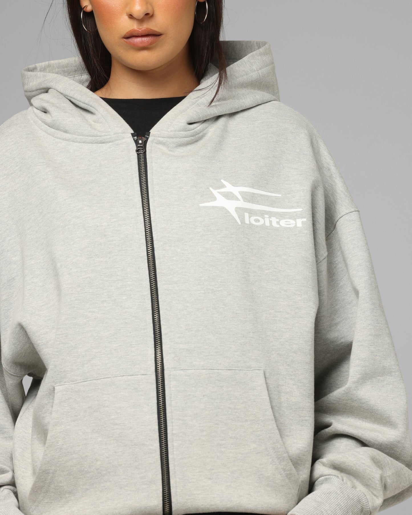 Loiter Ultra Hybrid Zip Hoodie Grey