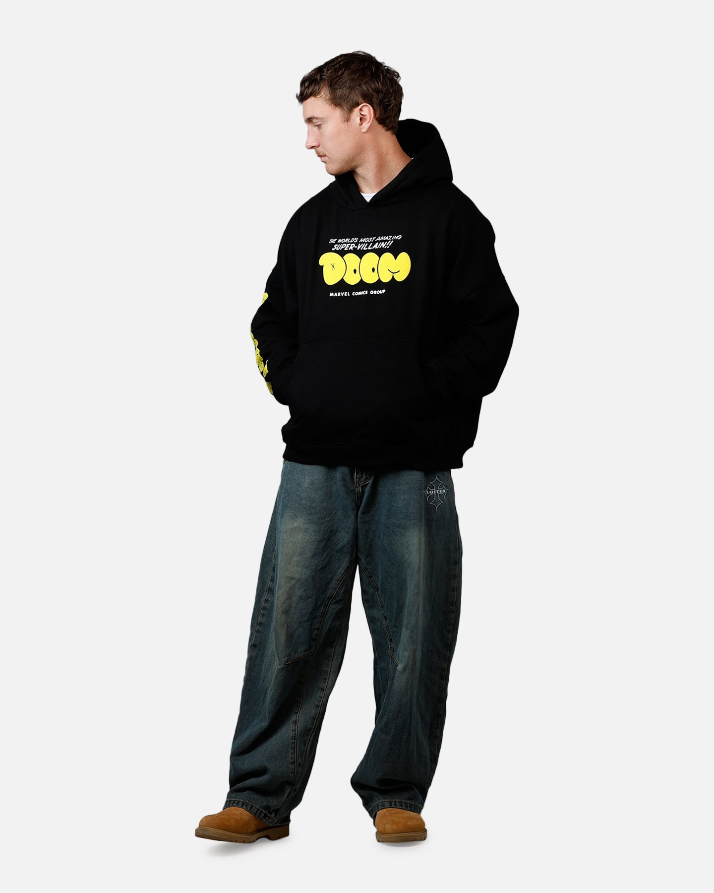 American Thrift Marvel Fantastic Four Doctor Doom Villain Premium Hoodie Black