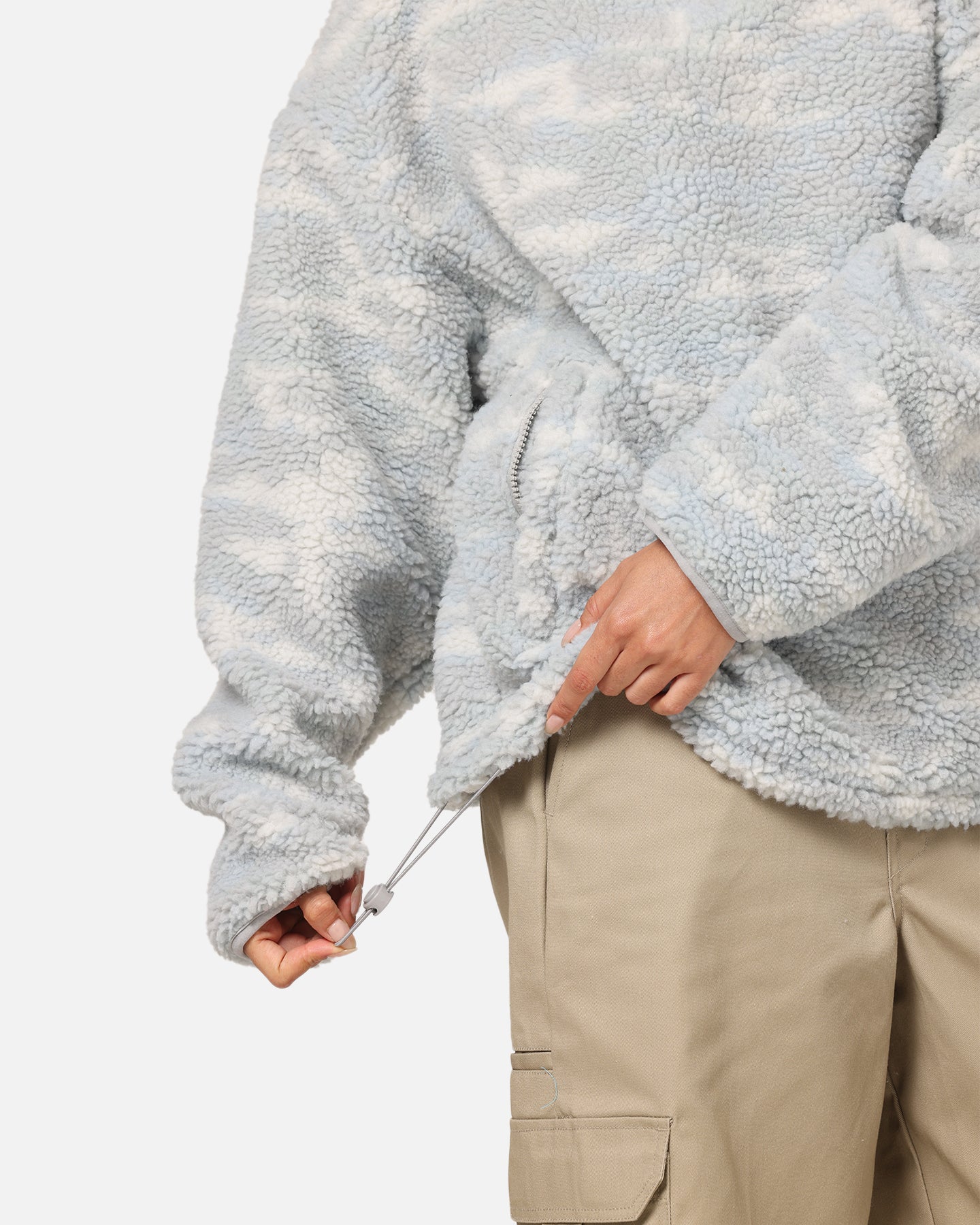 Carre Sherpa Hooded Jumper Snow Camo