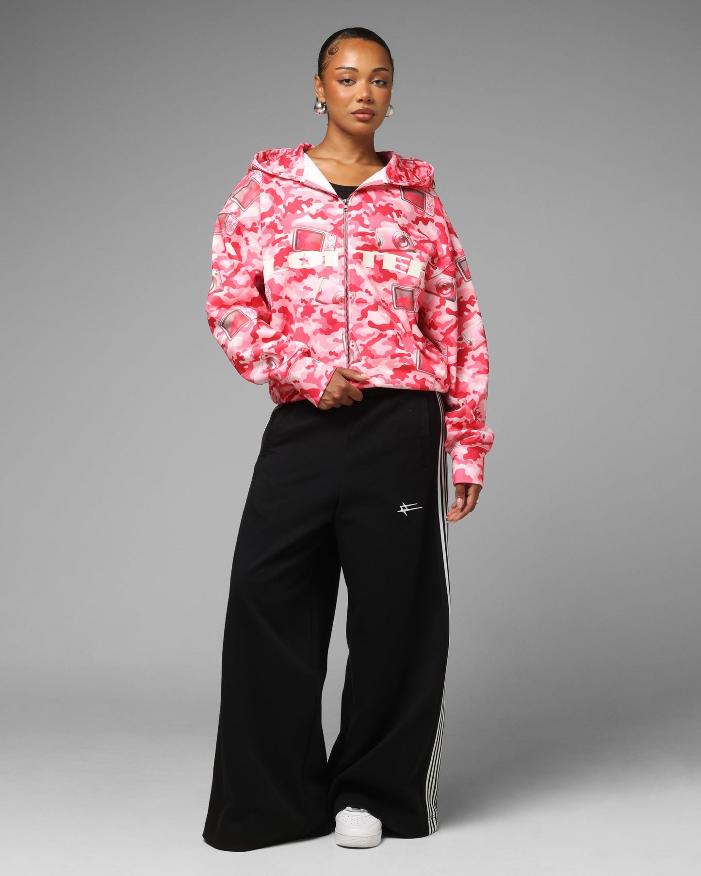 Loiter Digi Camo Zip Hoodie Pink Camo