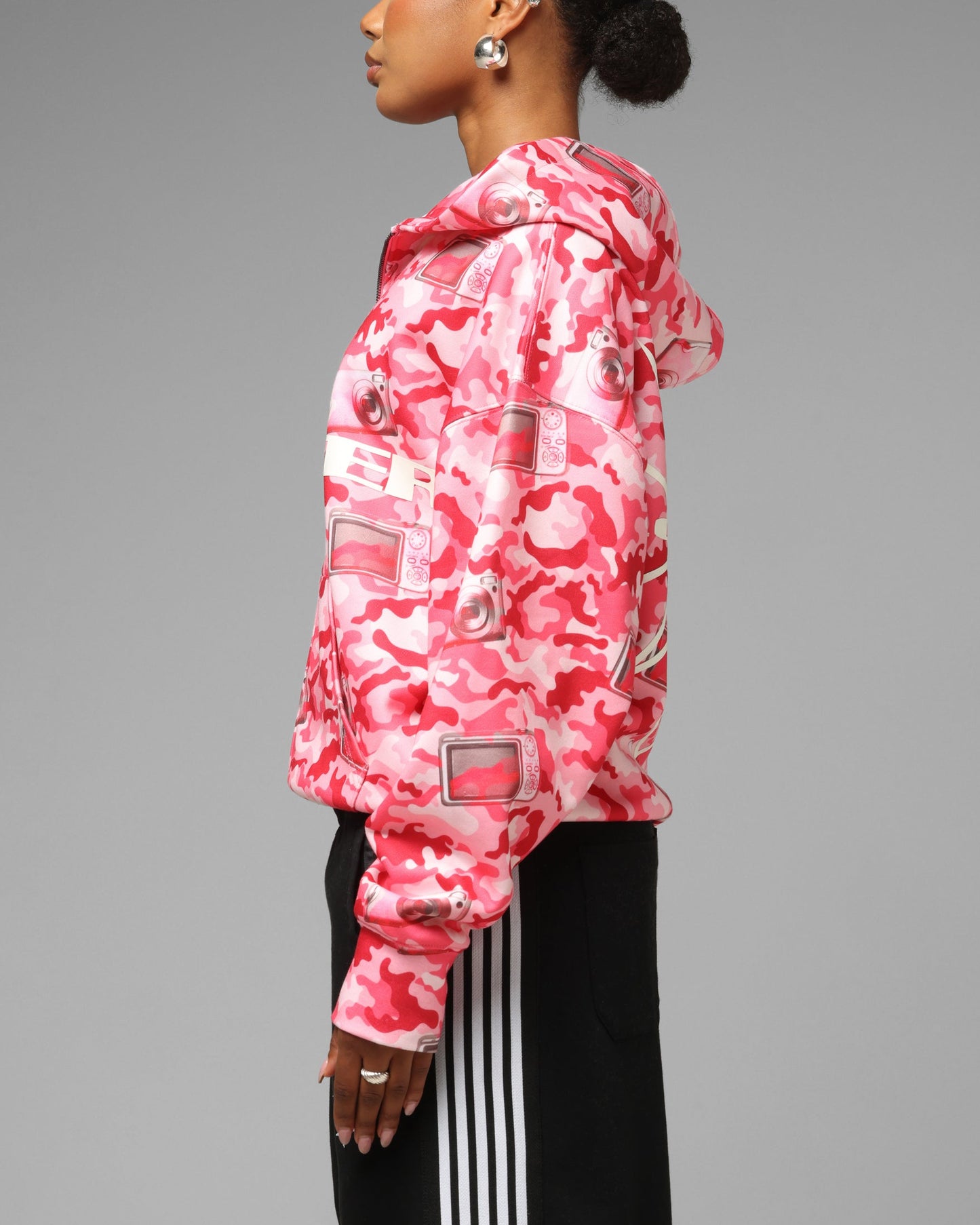 Loiter Digi Camo Zip Hoodie Pink Camo