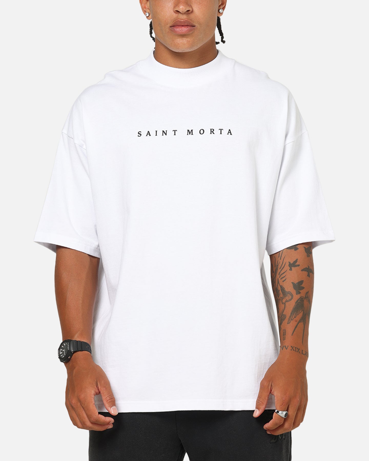 Saint Morta Conviction Mock Neck T-Shirt White