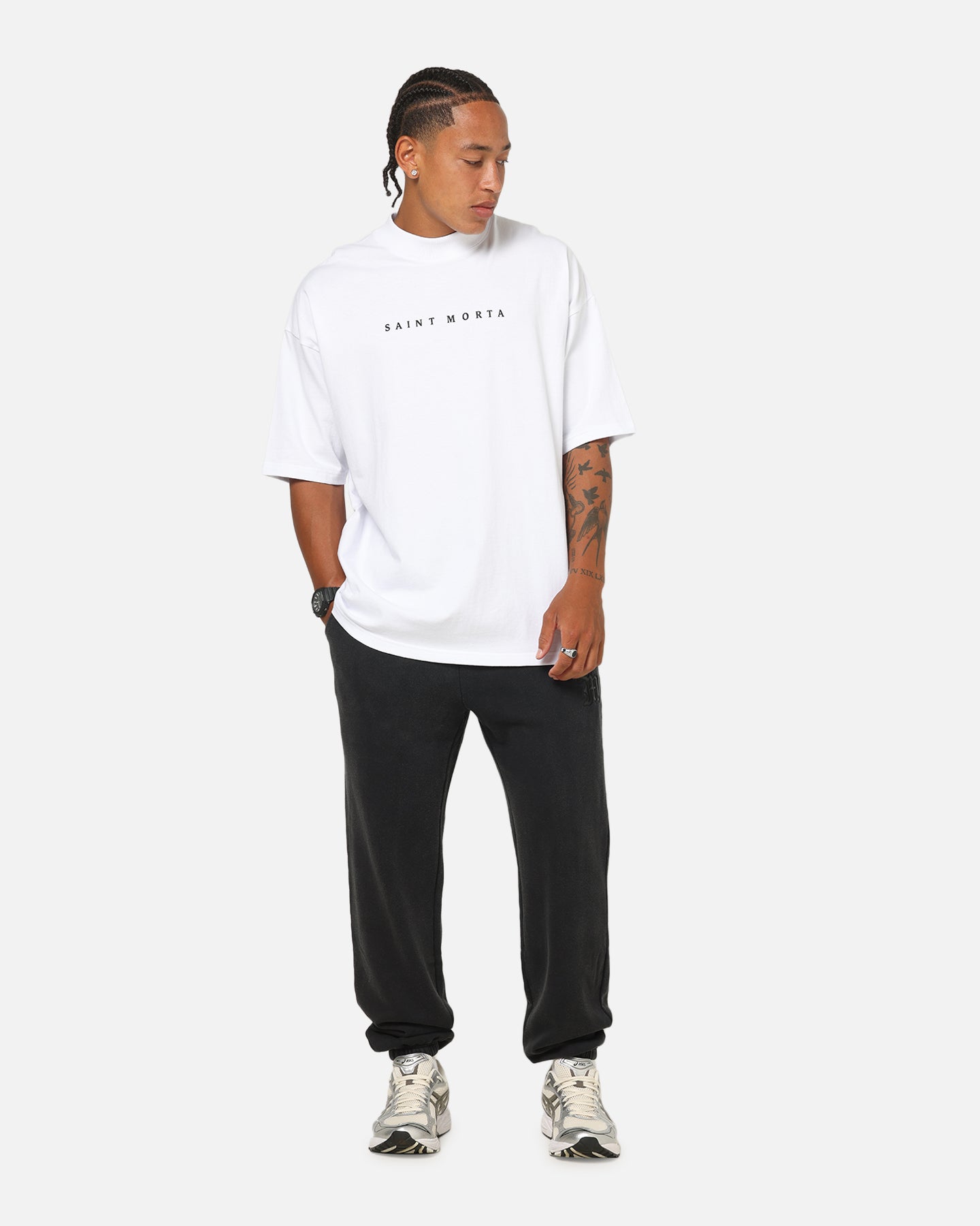 Saint Morta Conviction Mock Neck T-Shirt White