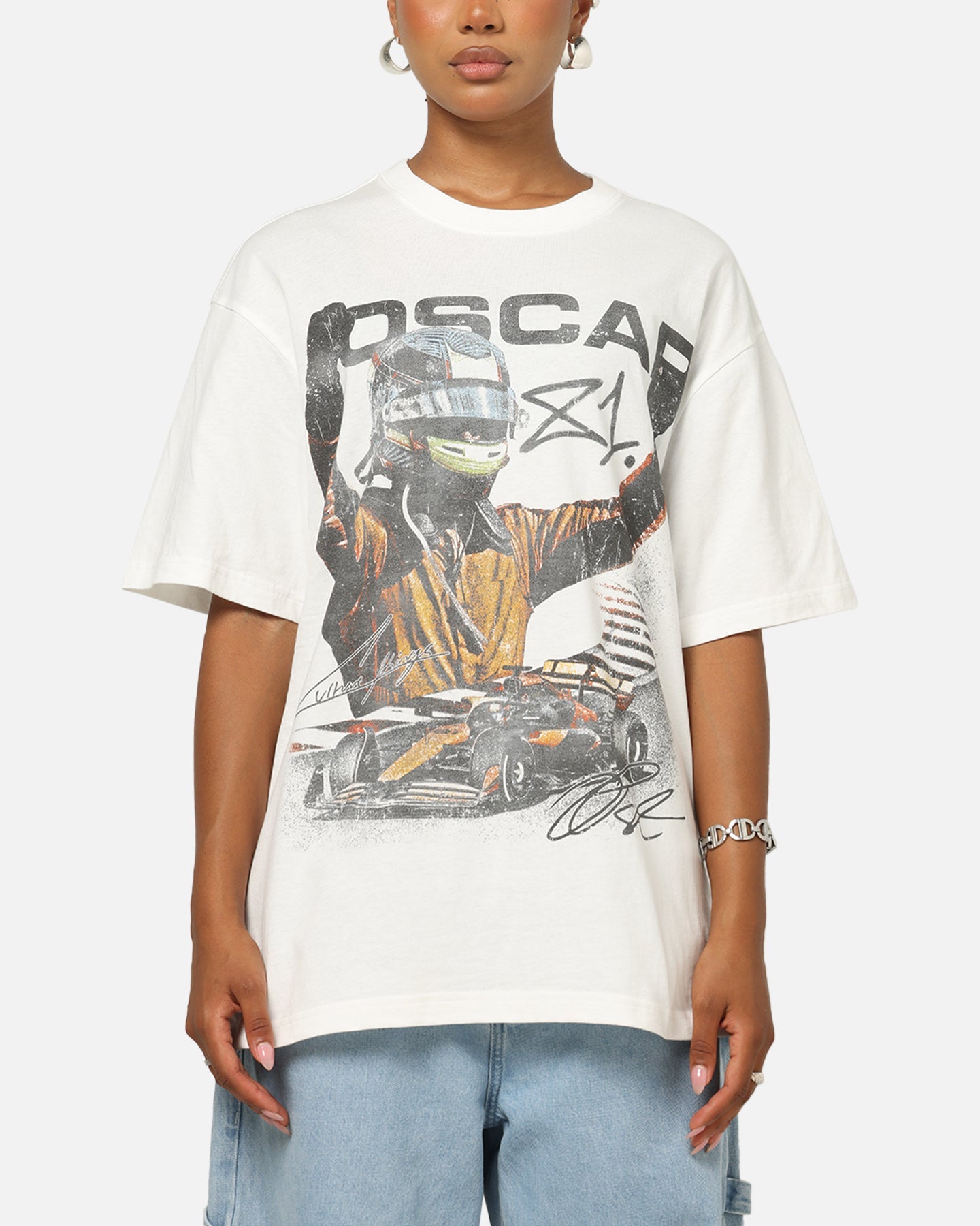 Mitchell & Ness X Mclaren Piastri Victory T-Shirt Vintage White