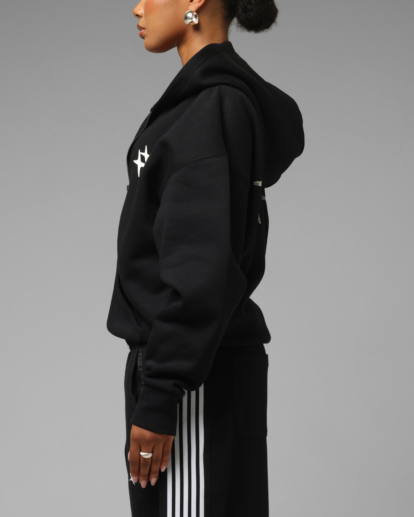 Loiter Hybrid Premium Zip Hoodie Black/Camo