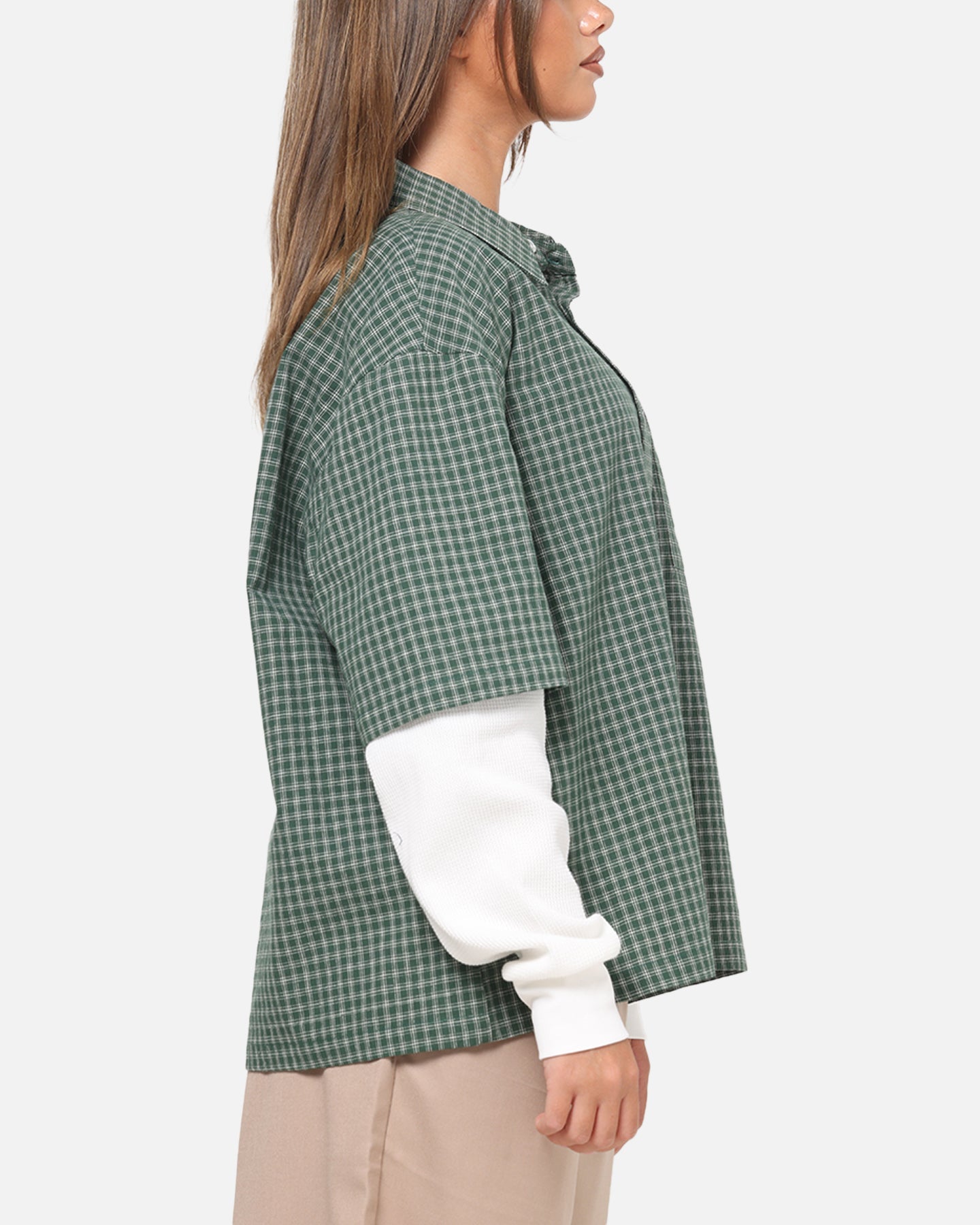 Carre Archive Layered Shirt Green Plaid