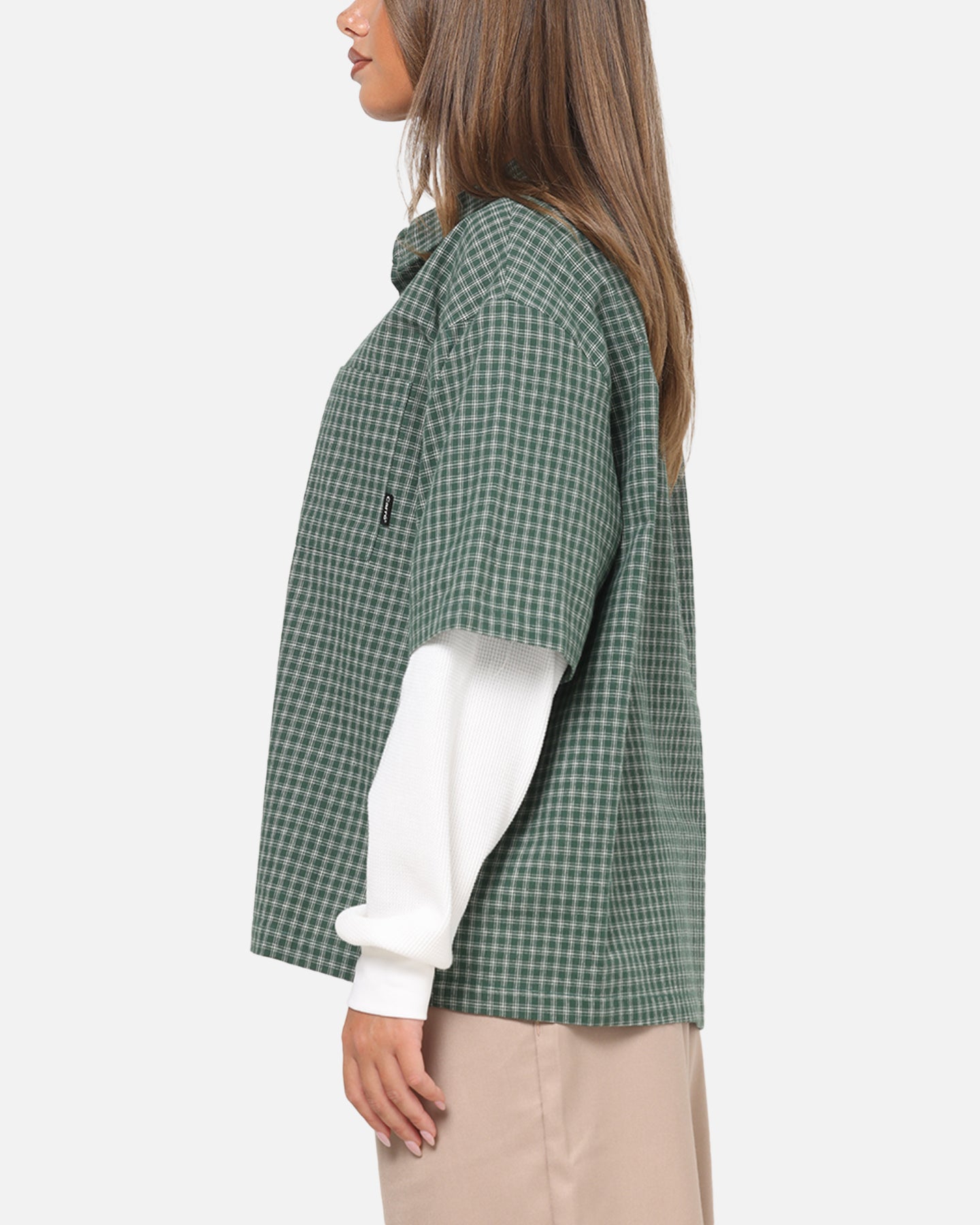 Carre Archive Layered Shirt Green Plaid