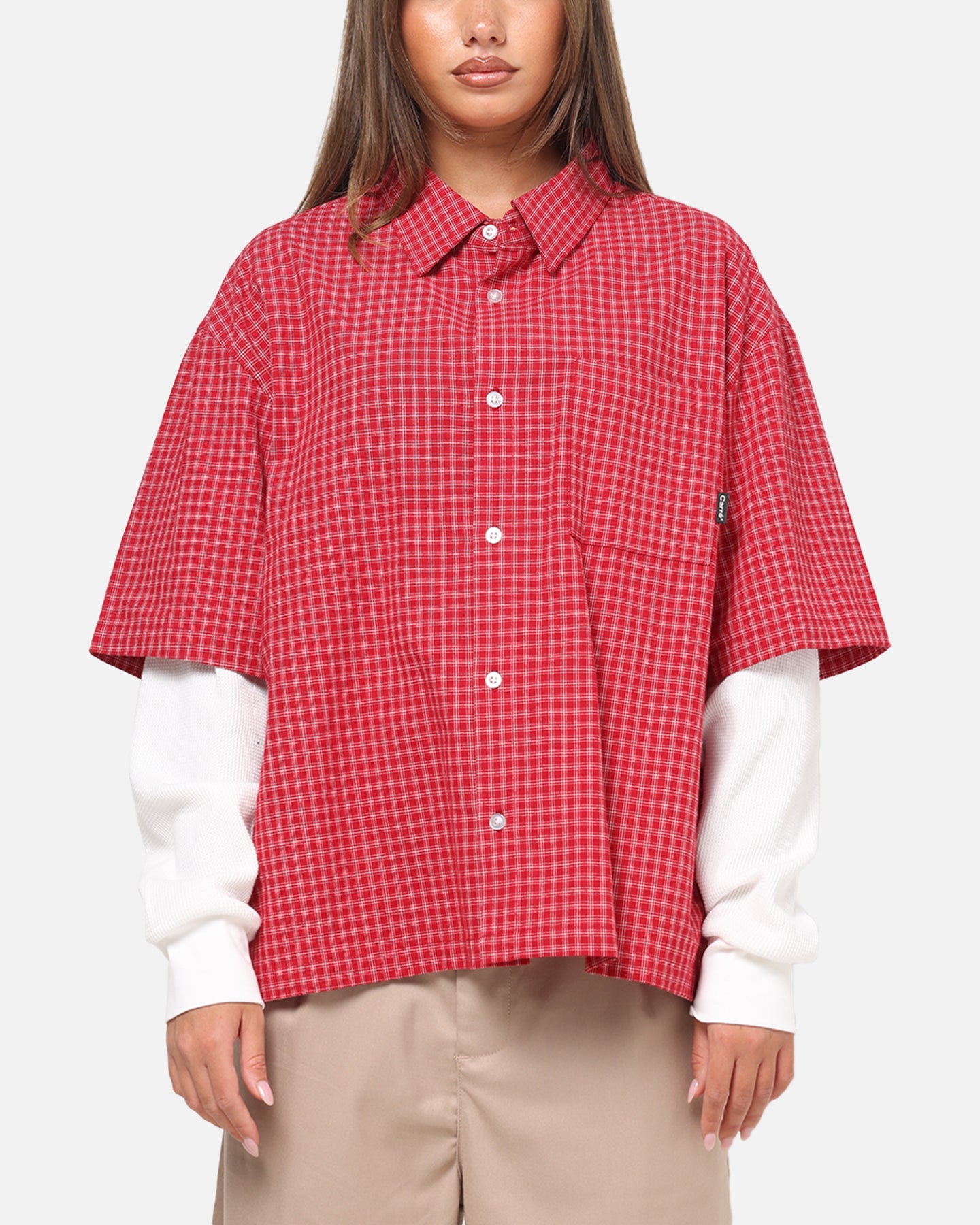 Carre Archive Layered Shirt Red Plaid