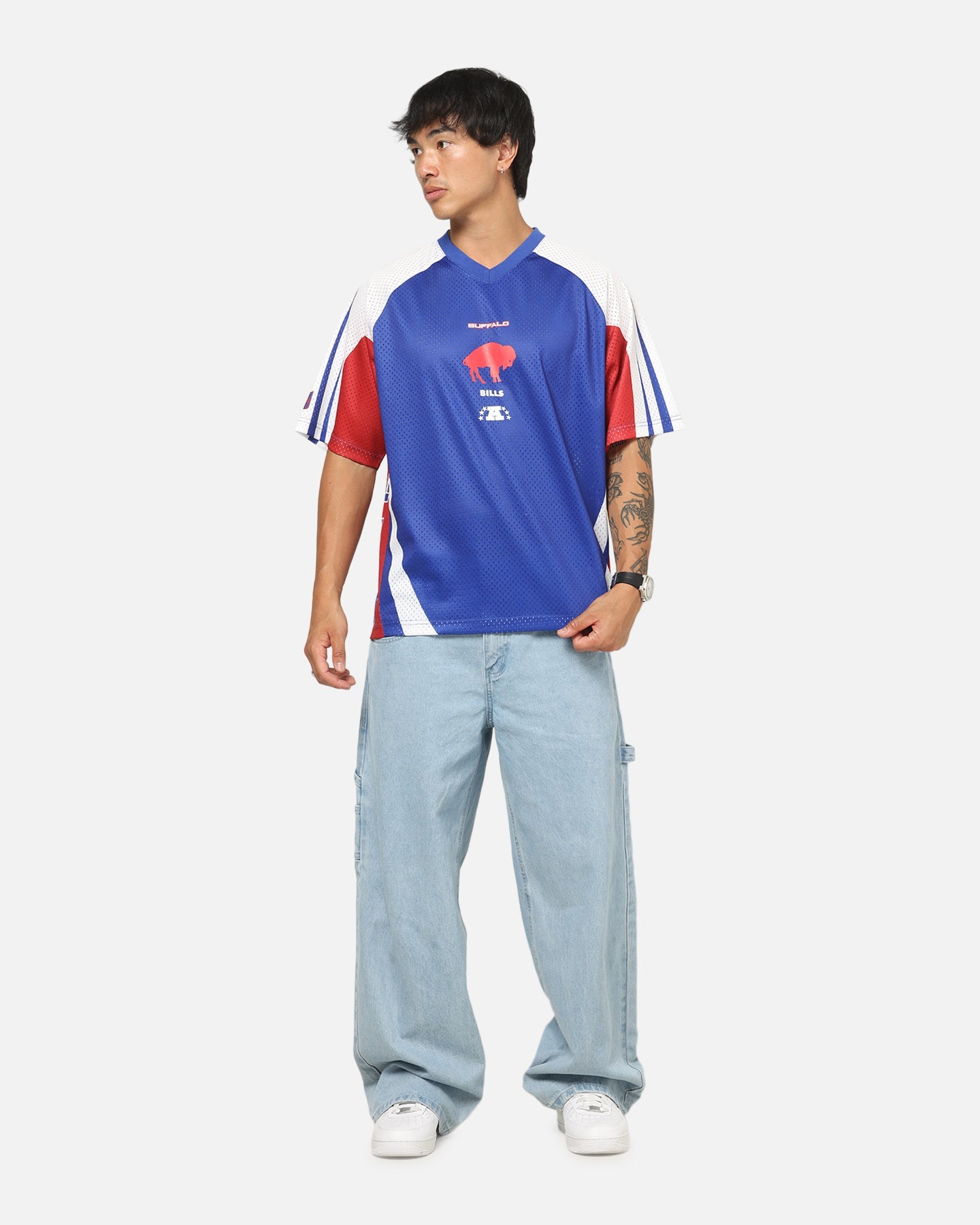 Mitchell & Ness Buffalo Bills Warehouse Rave Jersey White/Blue/Red