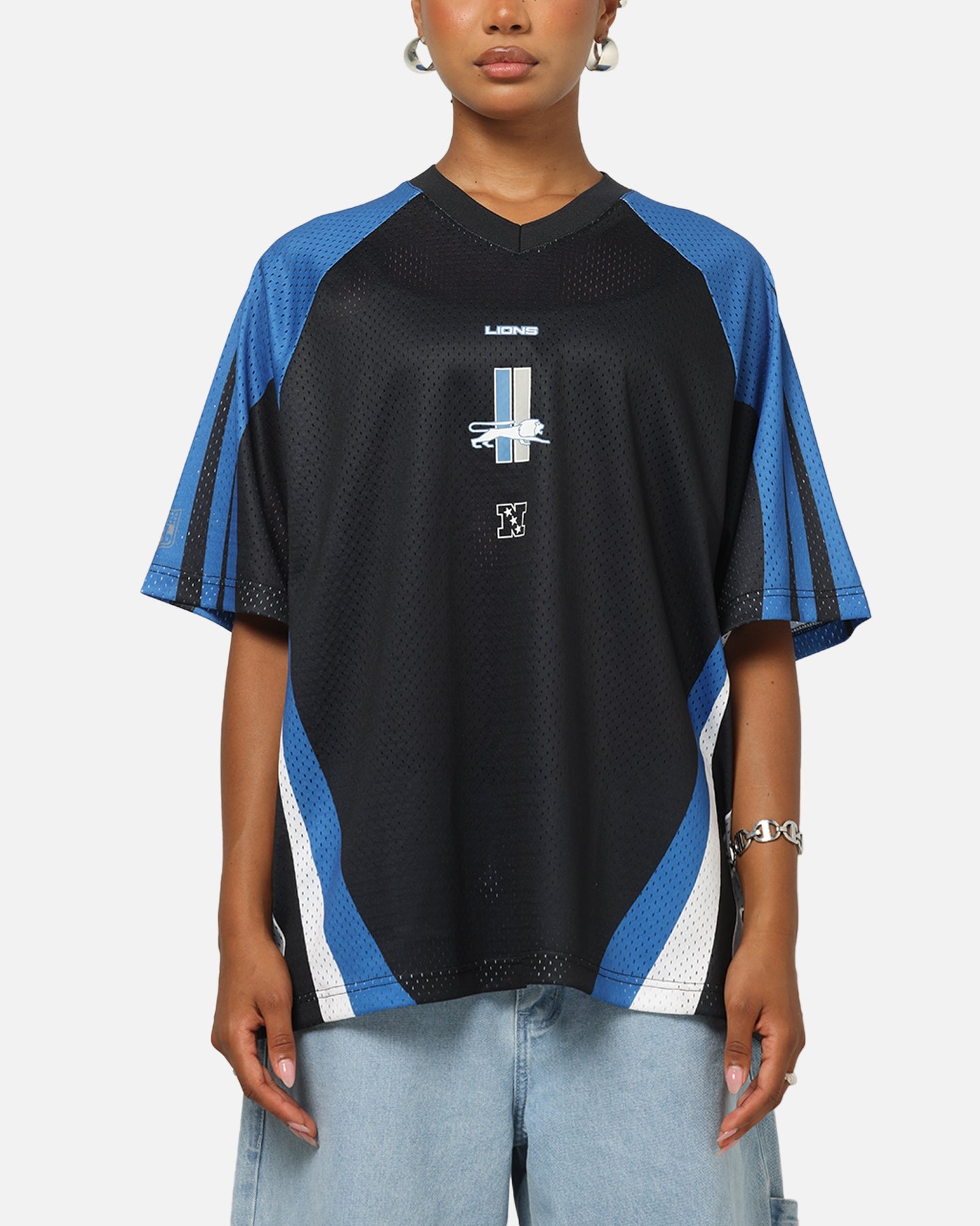 Mitchell & Ness Detroit Lions Warehouse Rave Jersey Black/Blue/White