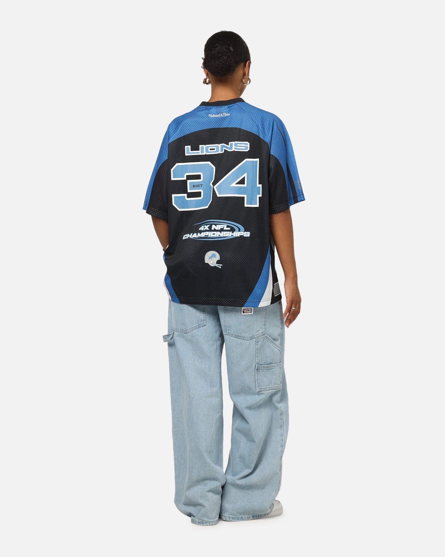Mitchell & Ness Detroit Lions Warehouse Rave Jersey Black/Blue/White