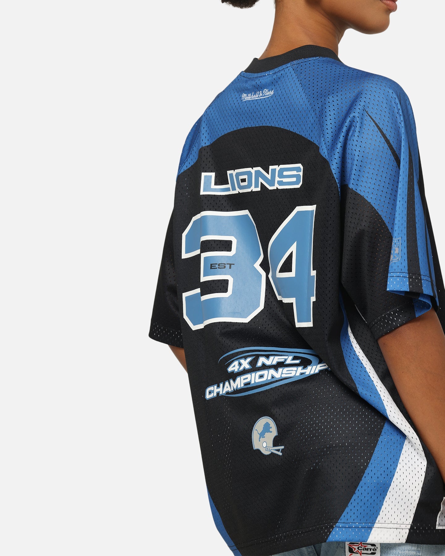 Mitchell & Ness Detroit Lions Warehouse Rave Jersey Black/Blue/White