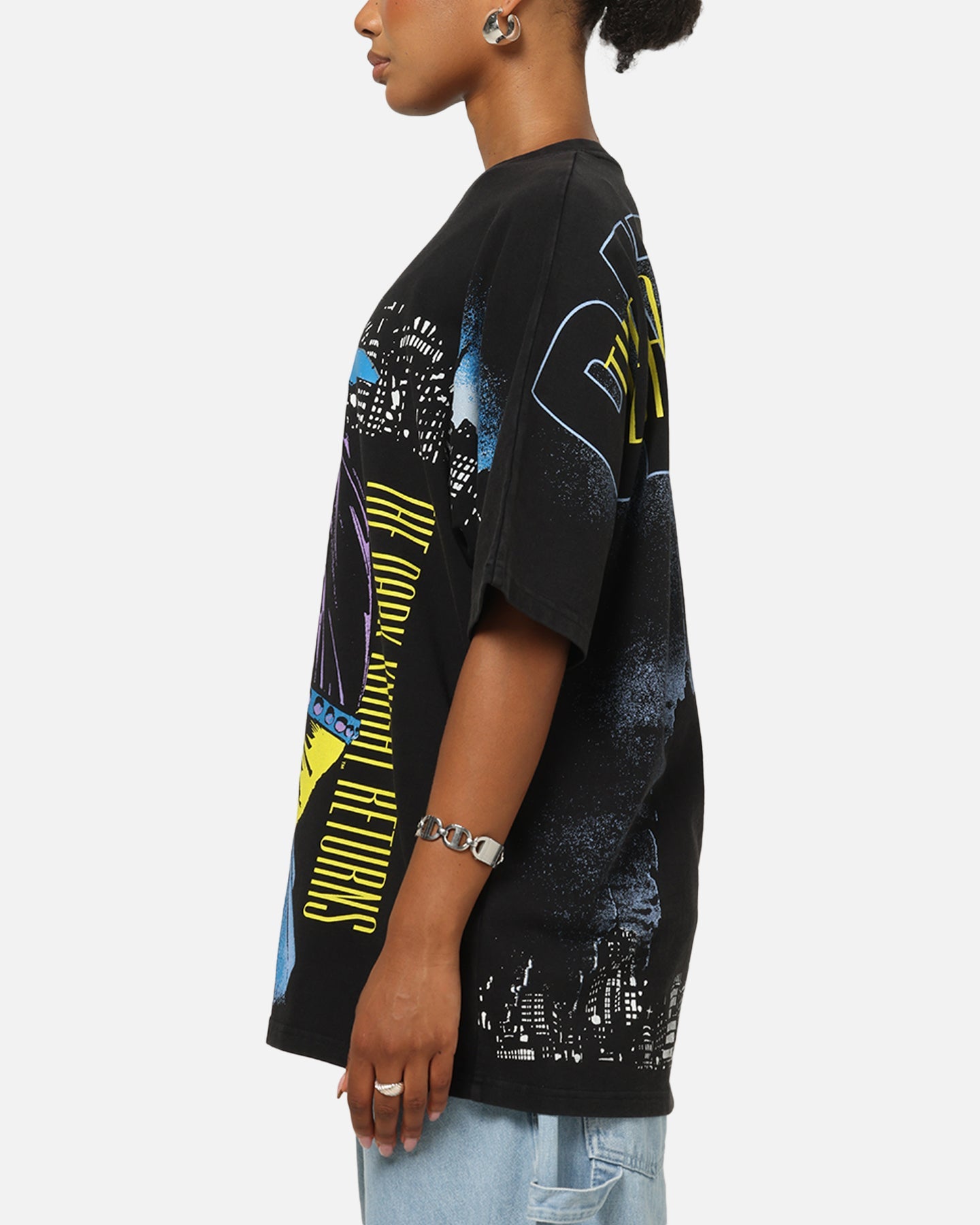 73Studio X DC Batman All Over Print T-Shirt Black Wash