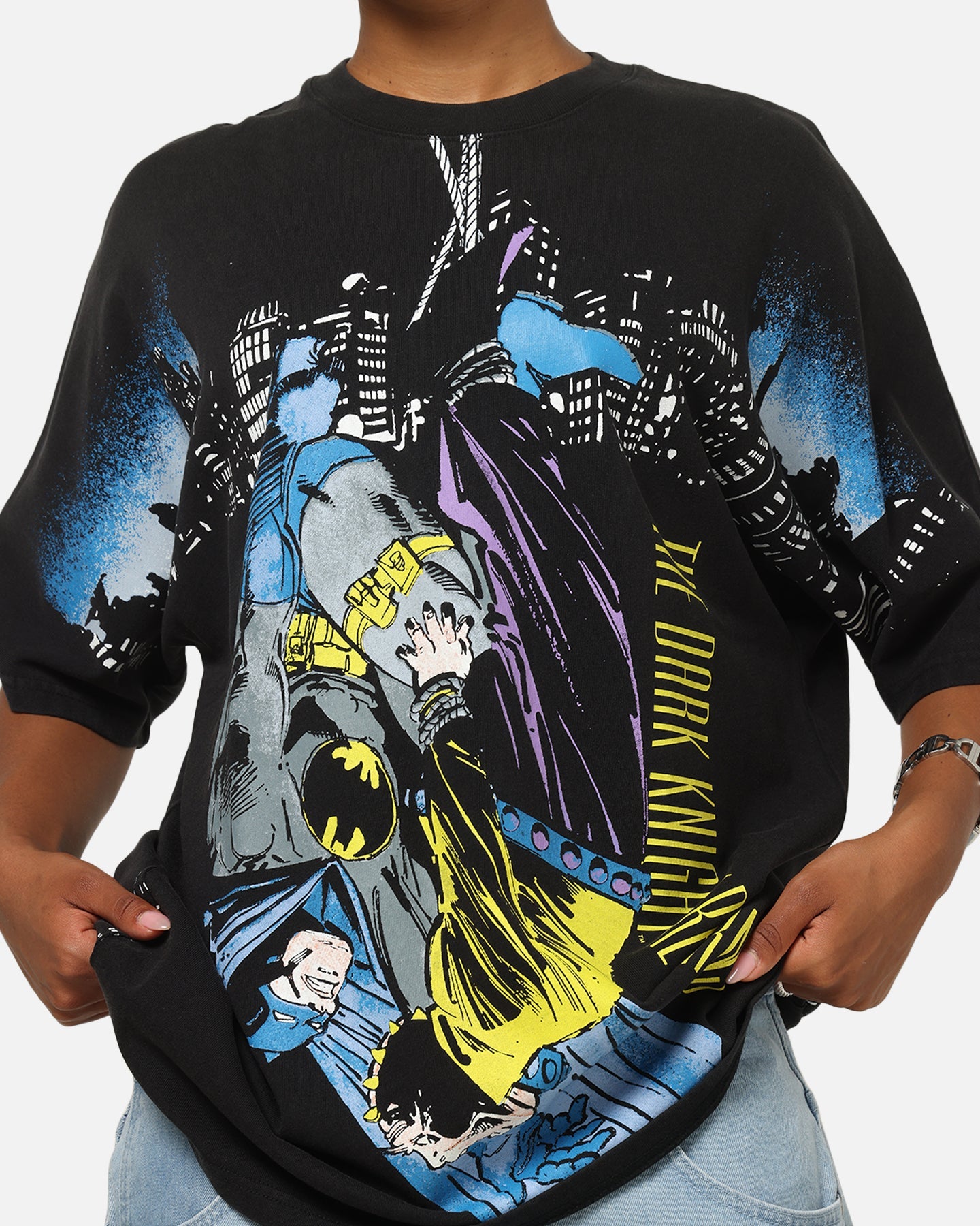 73Studio X DC Batman All Over Print T-Shirt Black Wash