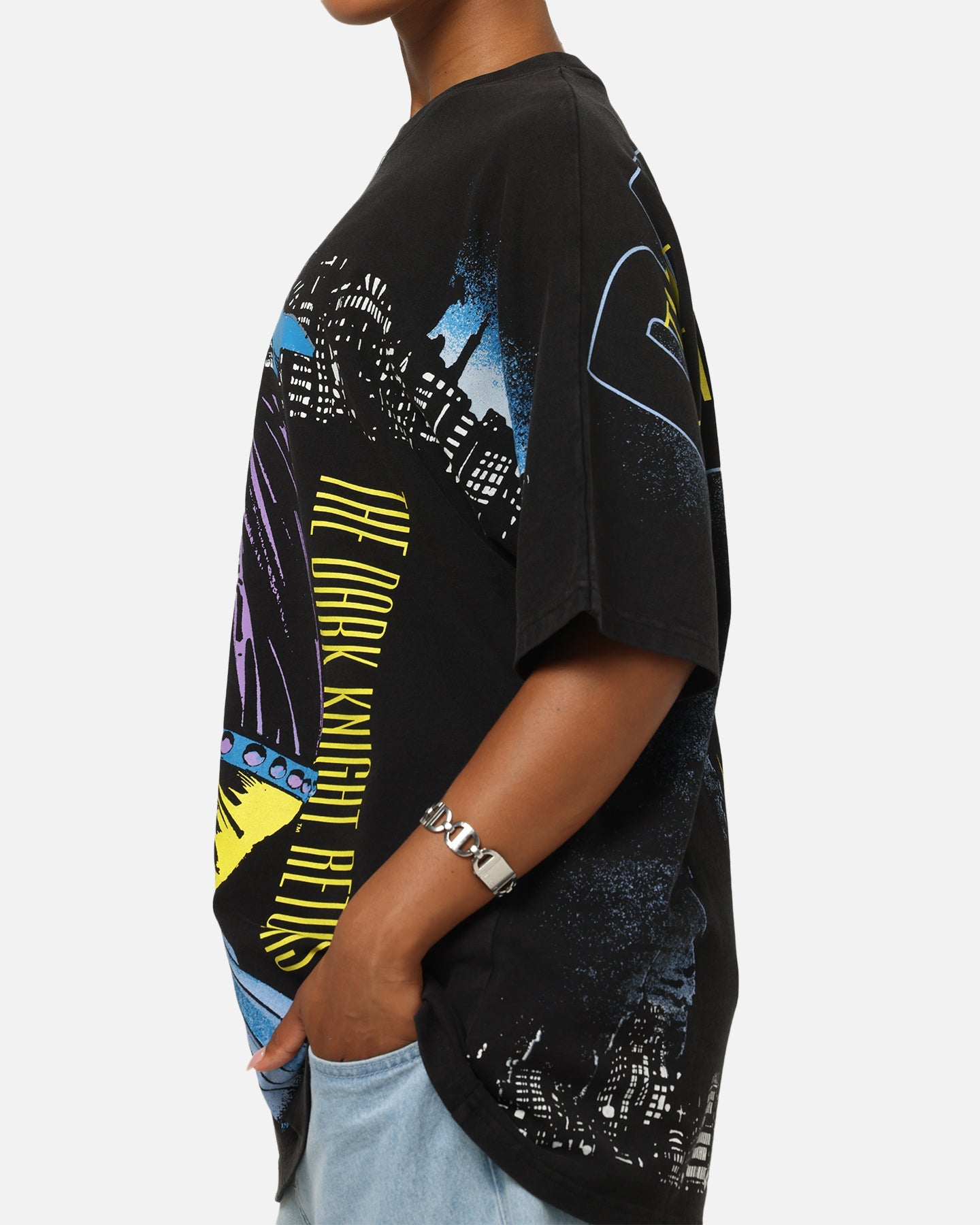 73Studio X DC Batman All Over Print T-Shirt Black Wash