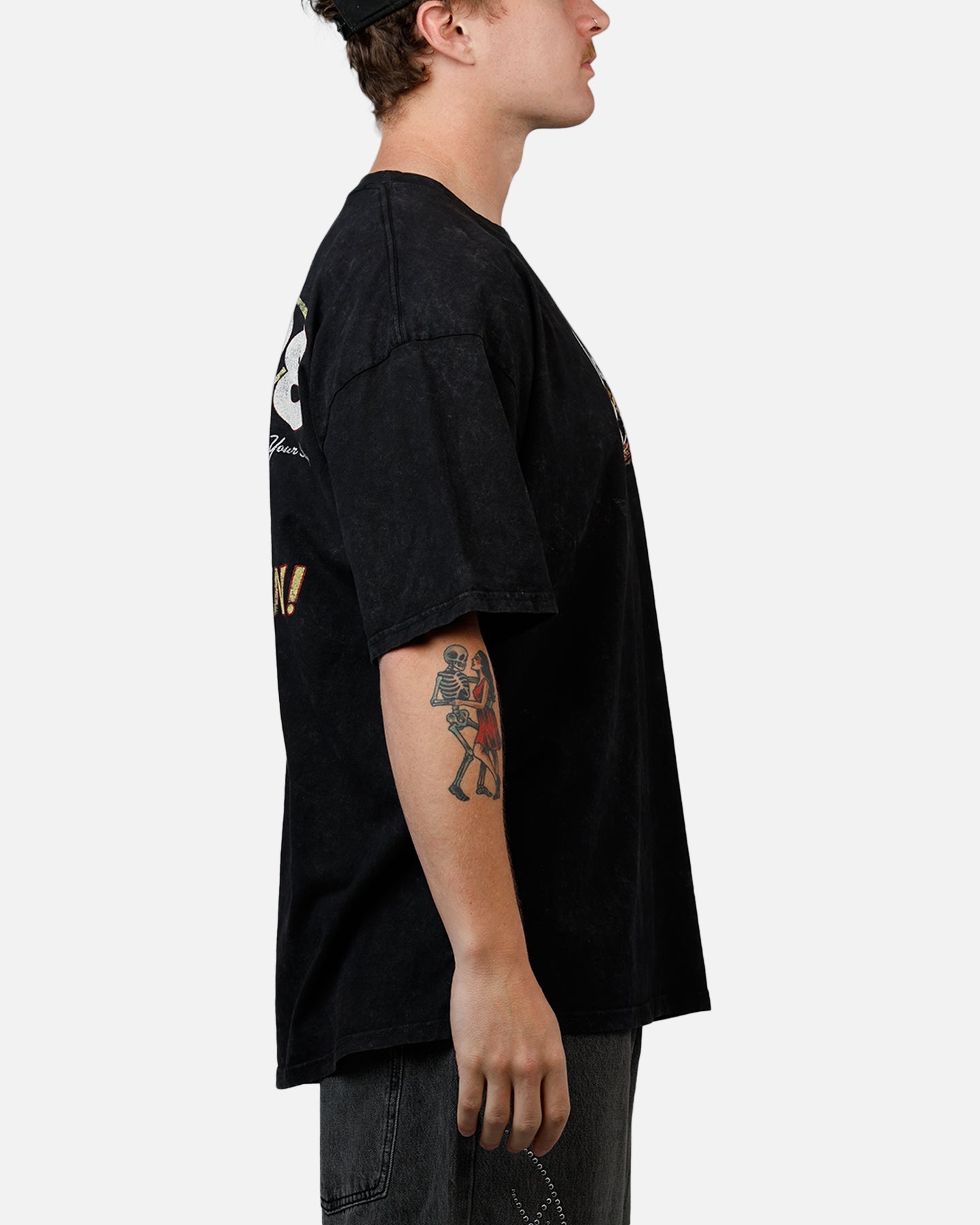 73Studio X Fallout: New Vegas Lucky 38 T-Shirt Black Acidwash