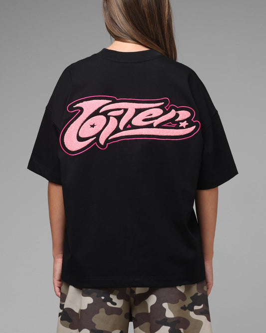 Loiter Jet Stream Chenille T-Shirt Black