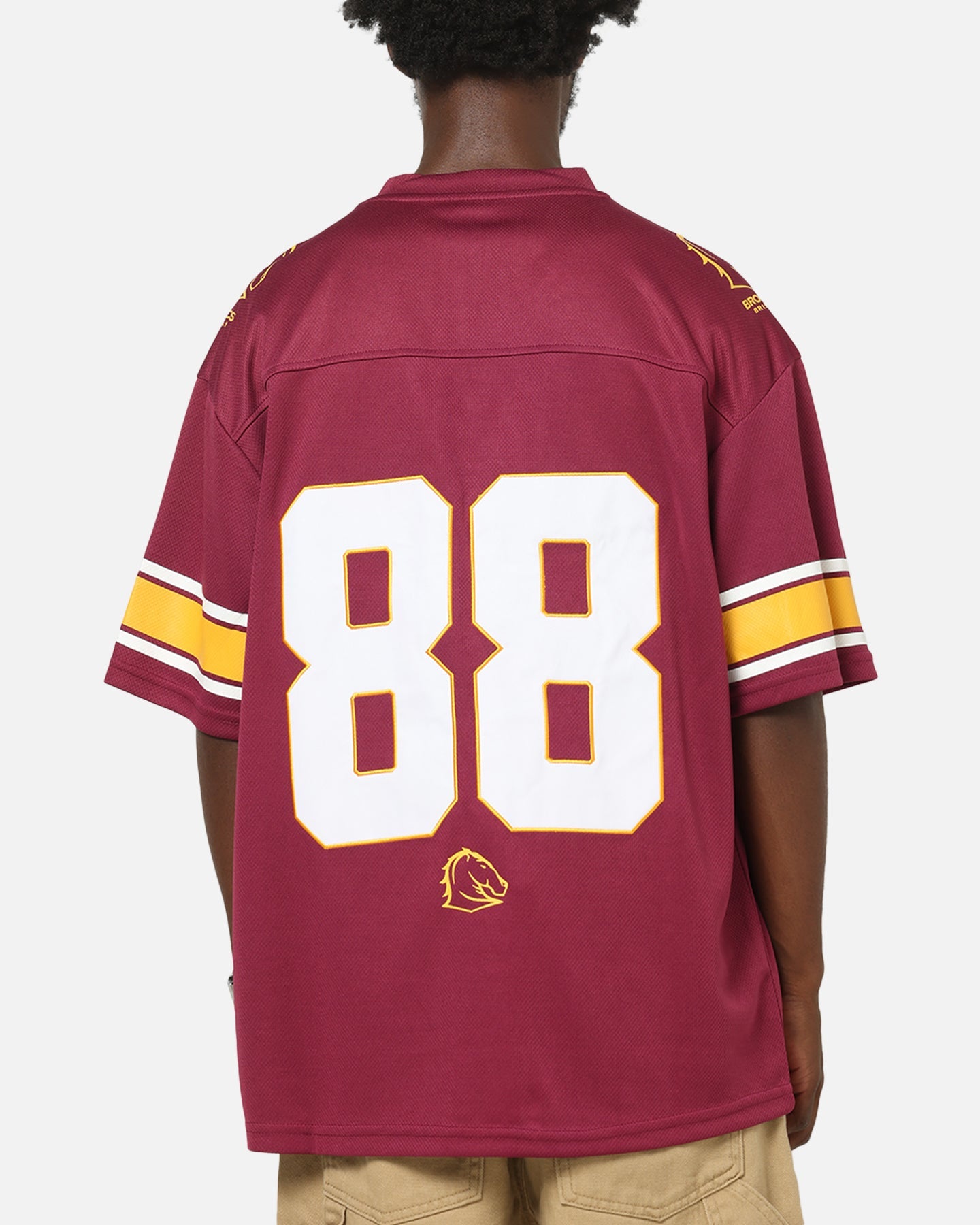 Bleacher Athletic Brisbane Broncos NRL Gridiron Mesh Jersey Official Team Color