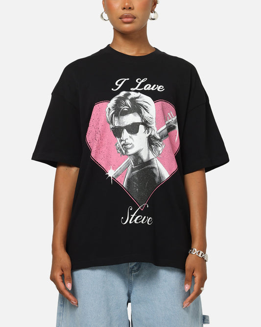 73Studio X Stranger Things I Love Steve Heavy T-Shirt Black