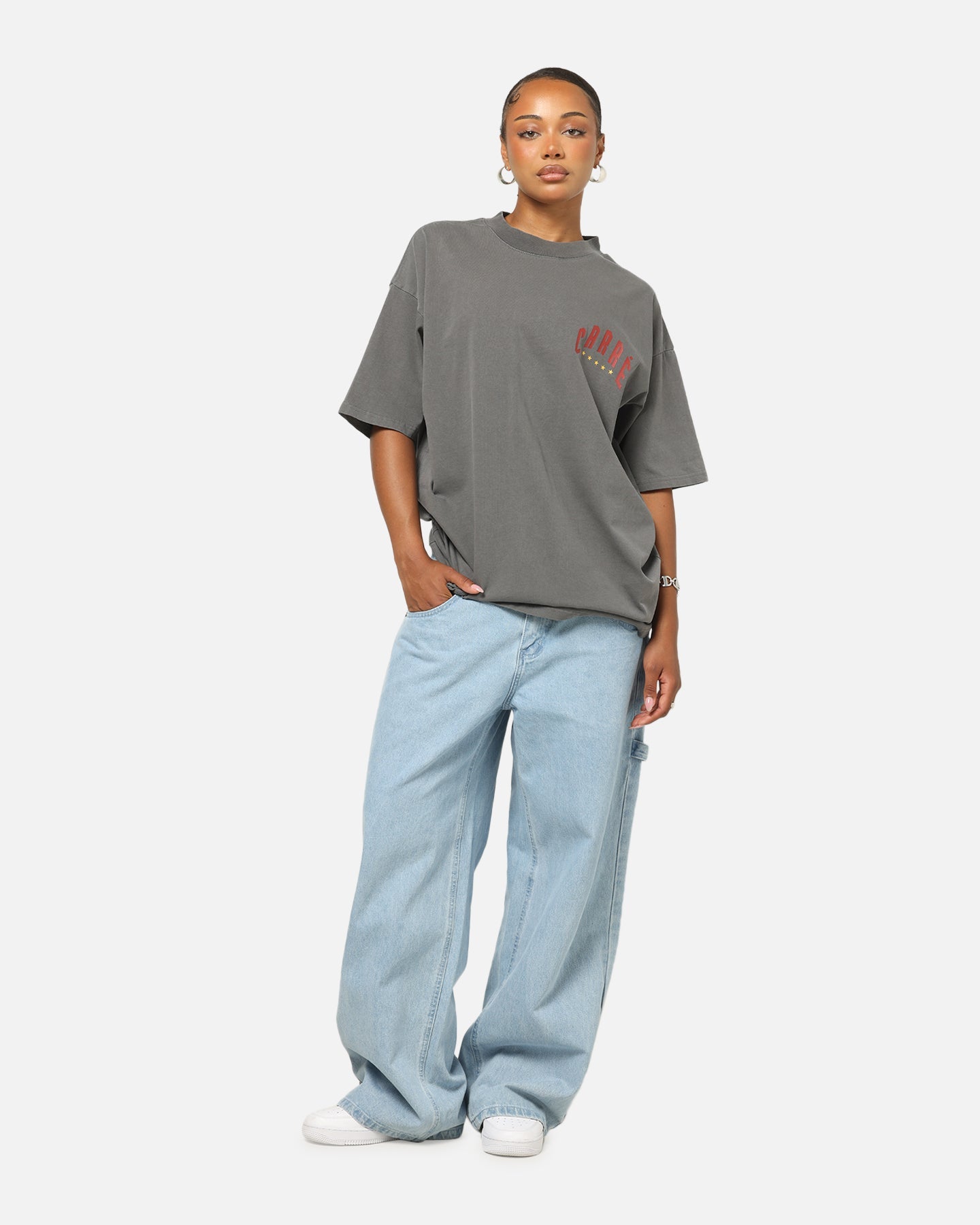 Carre Tiger Glow T-Shirt Washed Charcoal
