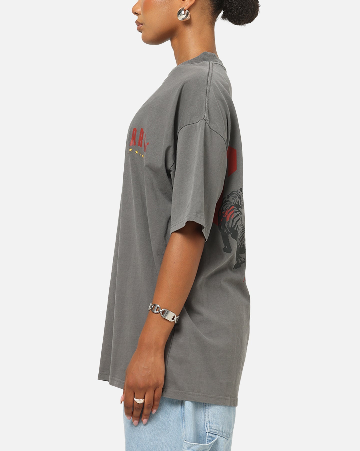 Carre Tiger Glow T-Shirt Washed Charcoal
