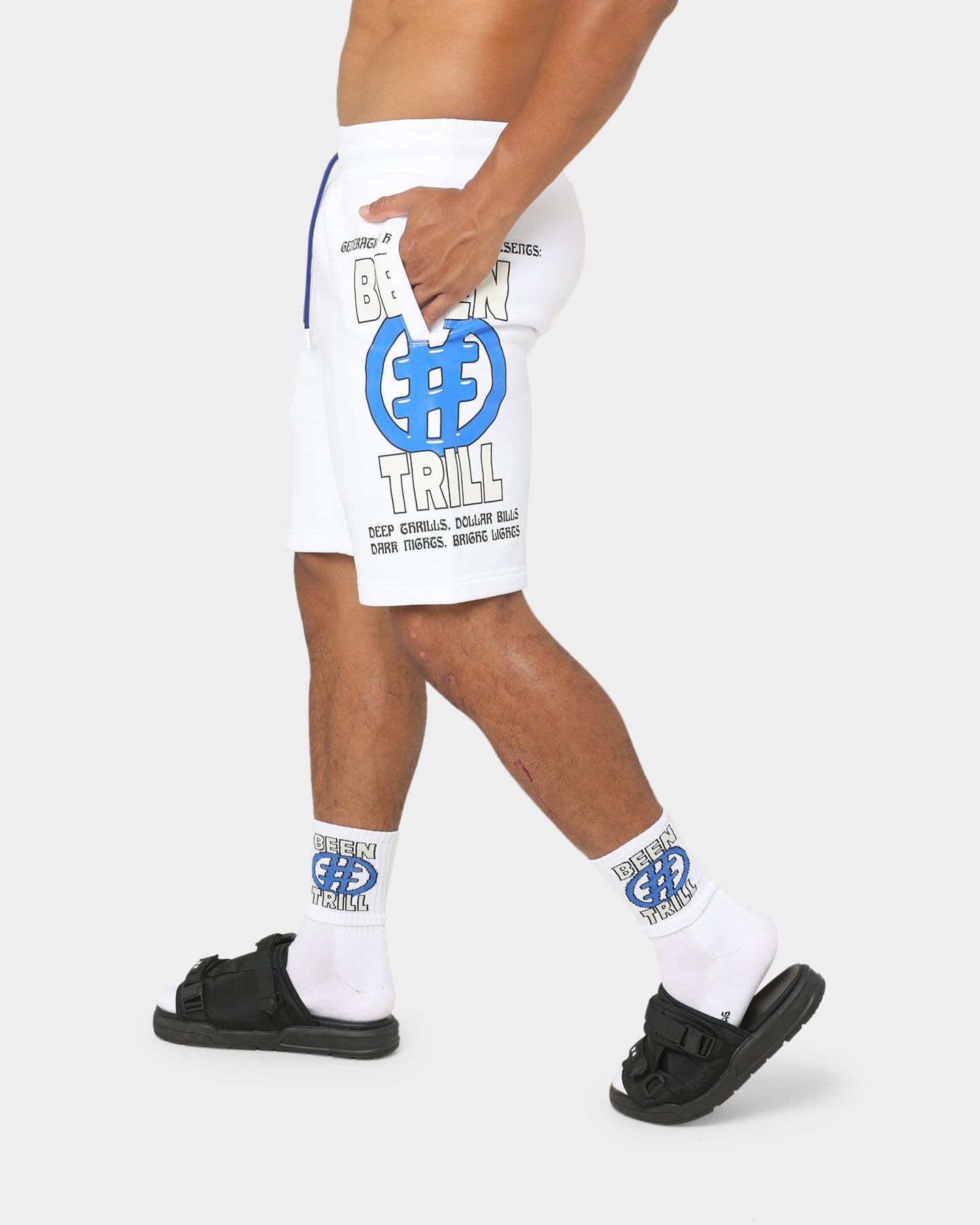 BEENTRILL Deep Thrills Sweat Shorts White