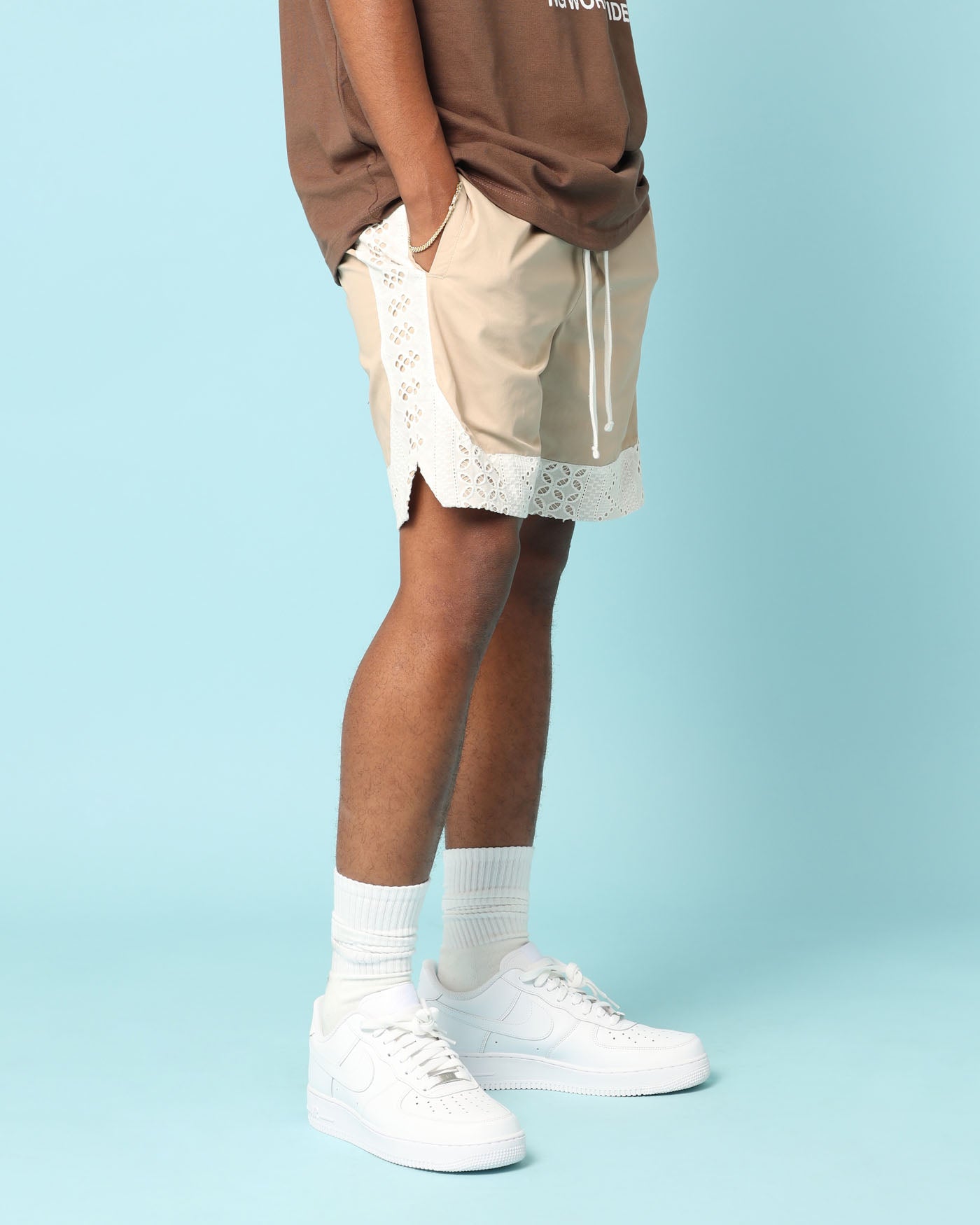 Carré Bandana Lace Shorts Stone
