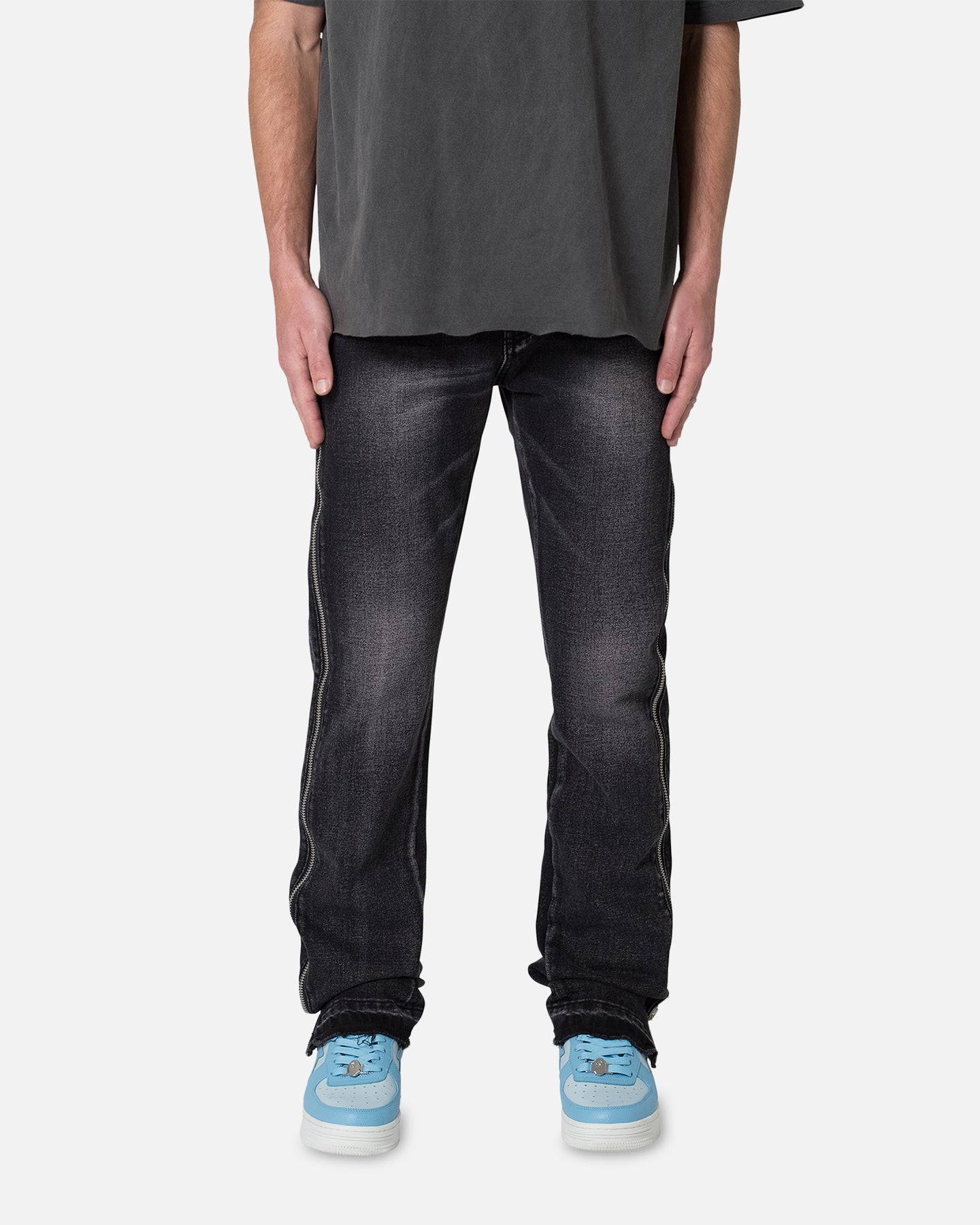 MNML D558 Straight Stripe Denim Jeans Black
