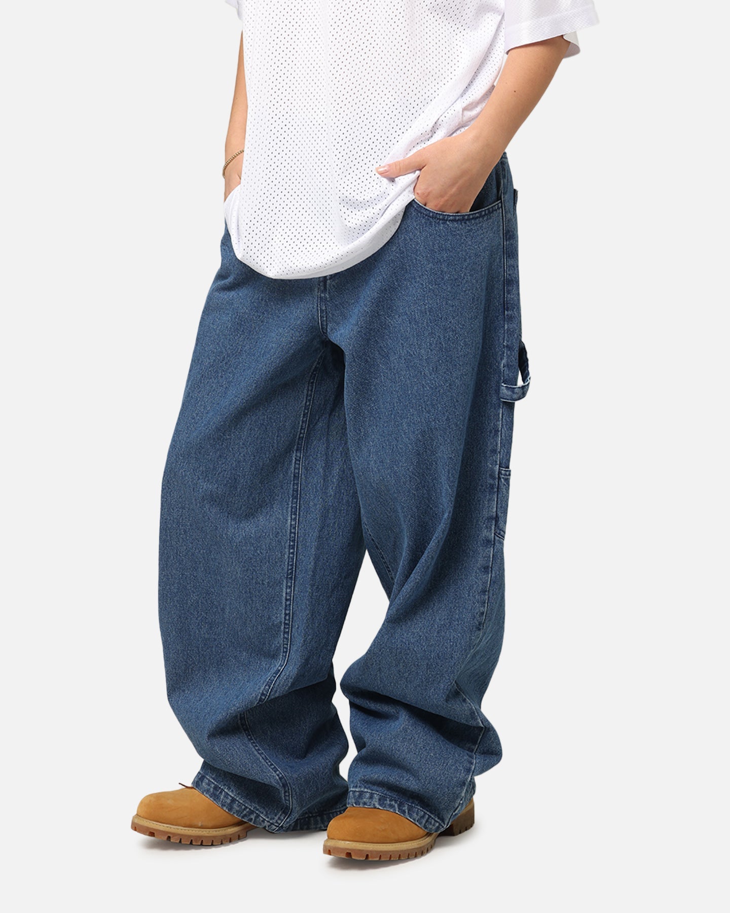 Carre Baggy Carpenter Jeans Mid Blue Denim