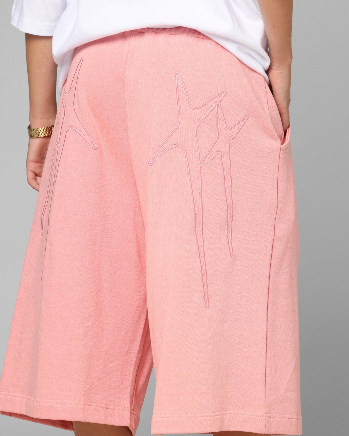 Loiter Destruct Sweat Shorts Pink