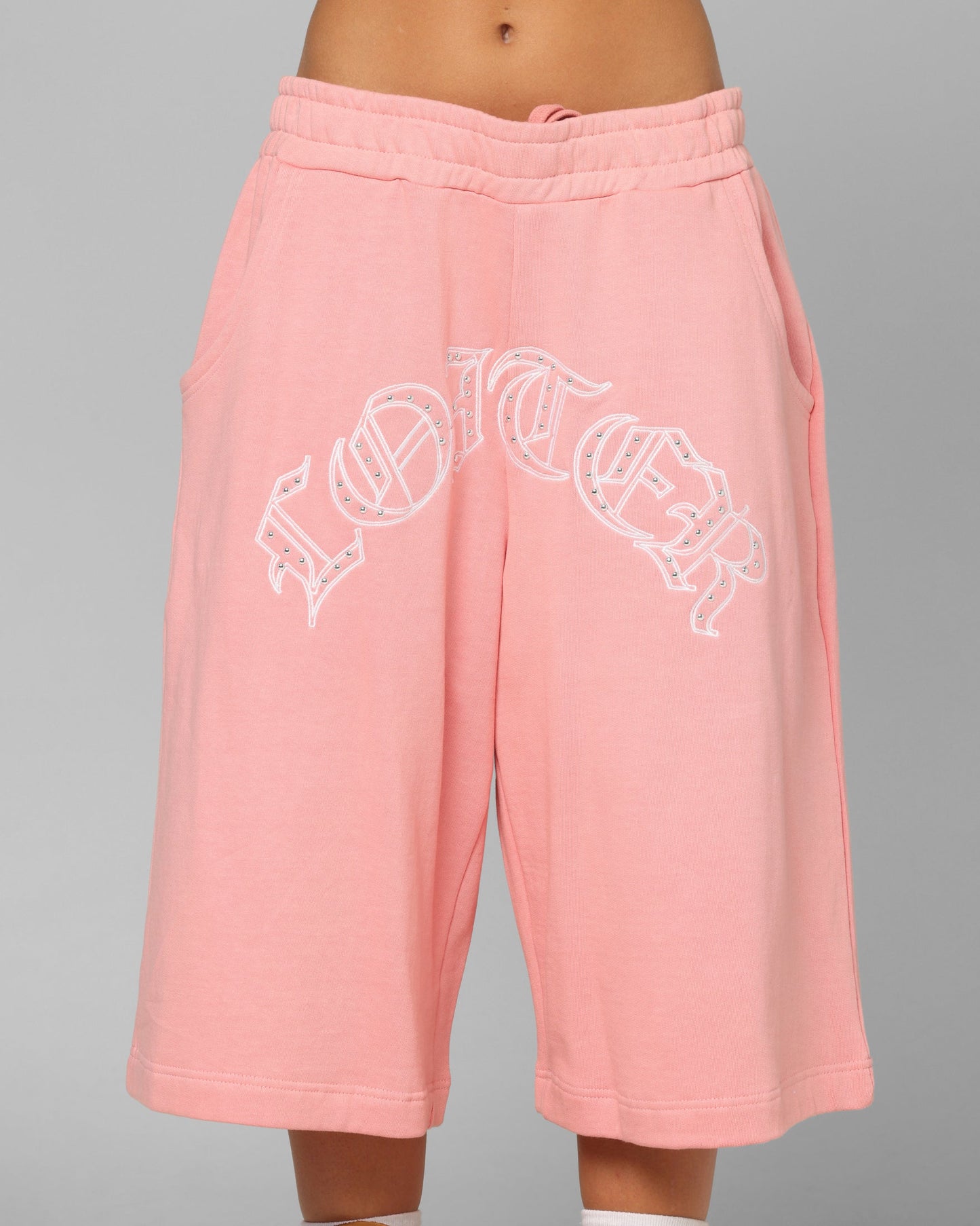 Loiter Destruct Sweat Shorts Pink