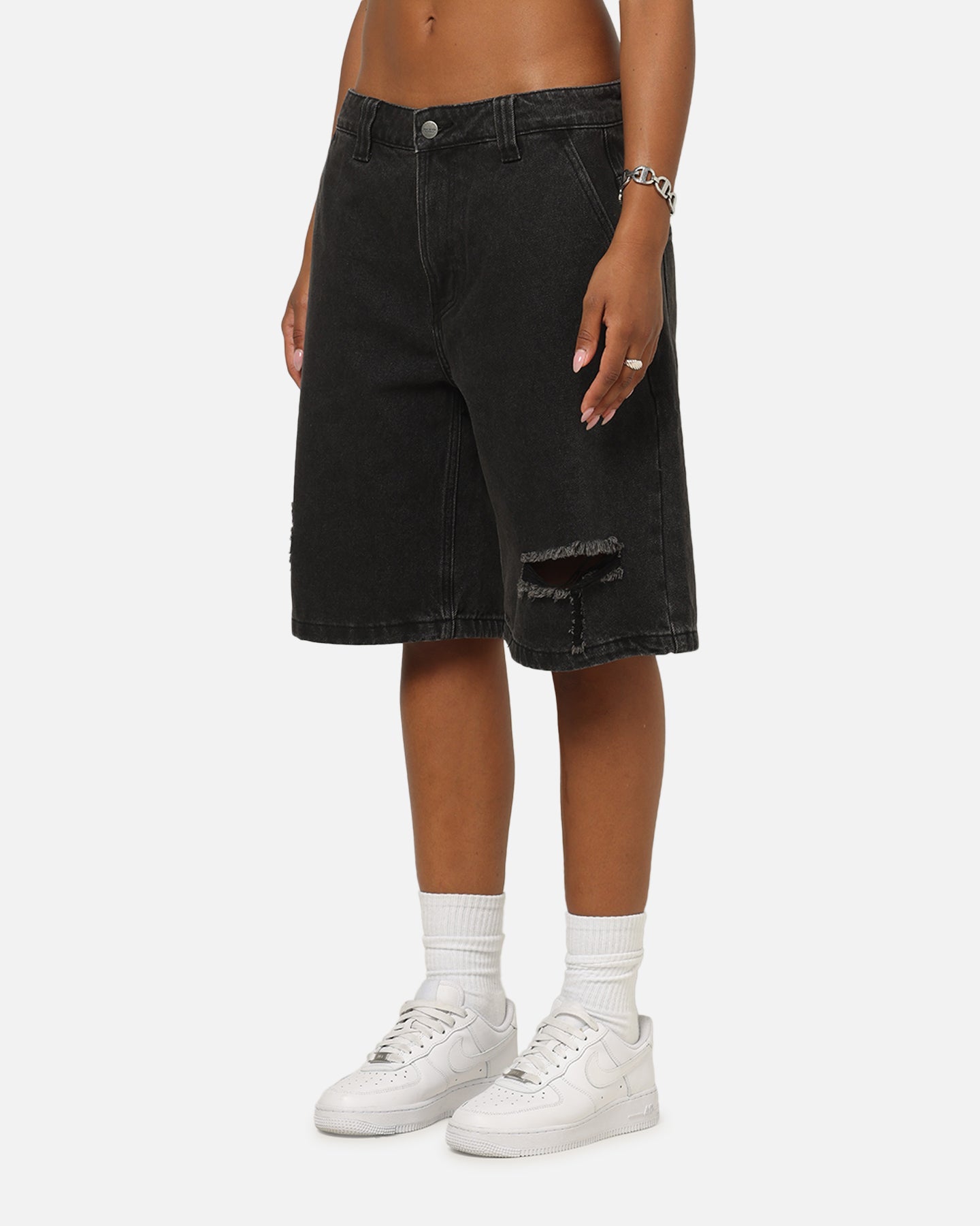 Saint Morta Amplus Distressed Jorts Black Shadow