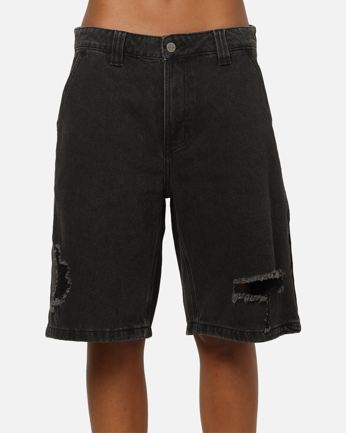 Saint Morta Amplus Distressed Jorts Black Shadow