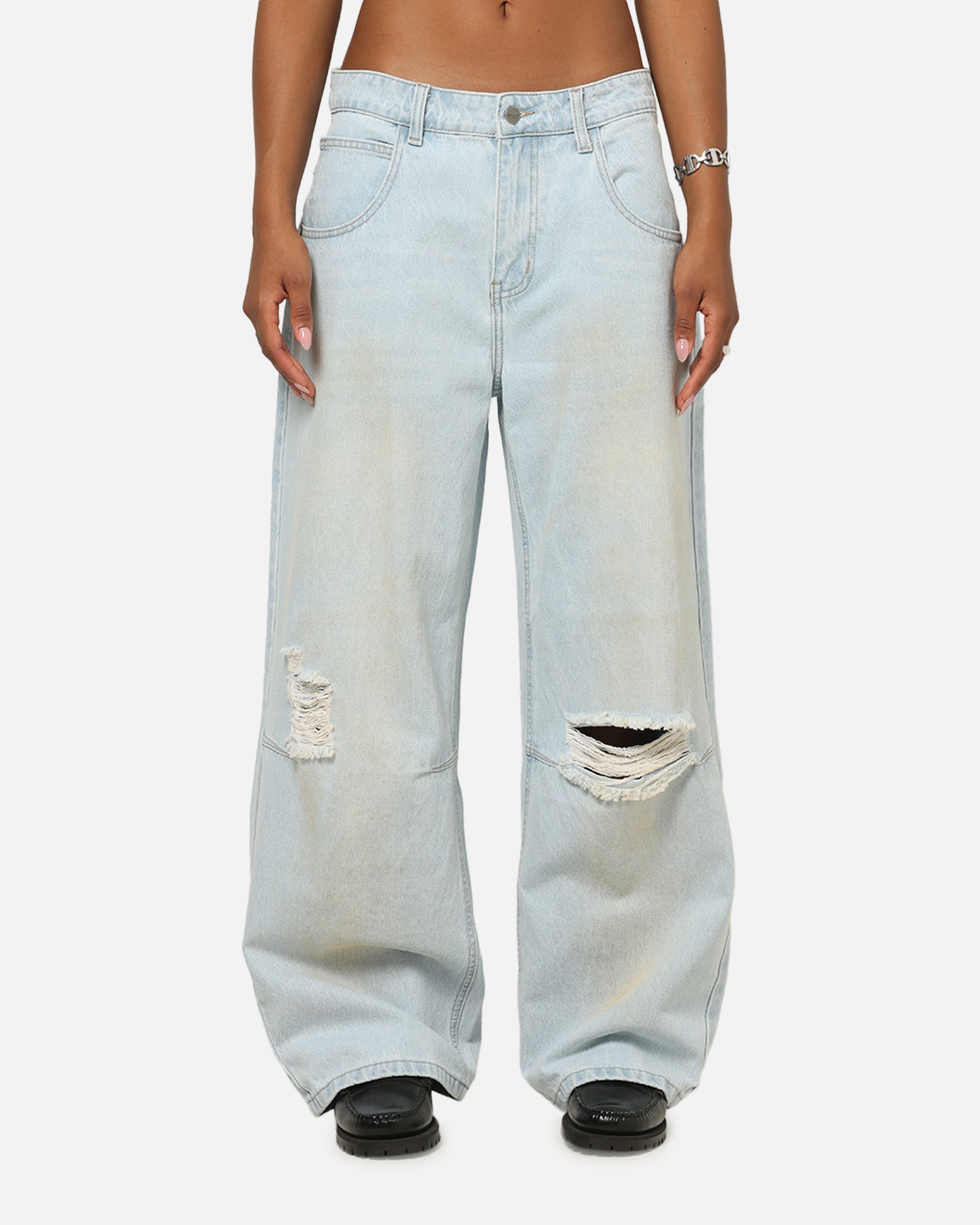 Saint Morta Amplus Distressed Jeans Light Dirty Denim