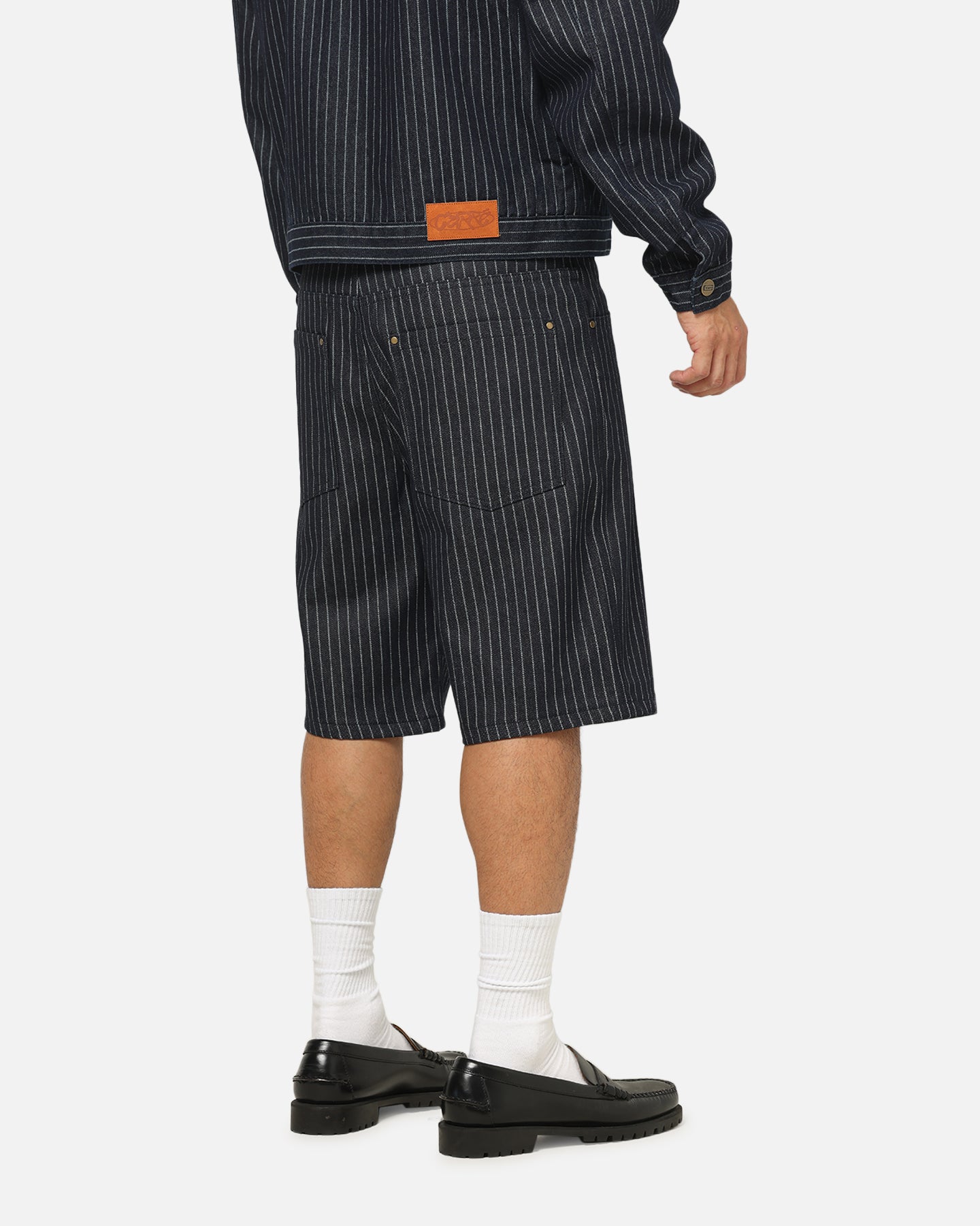 Carre Solace Baggy Jorts Navy Pinstripe