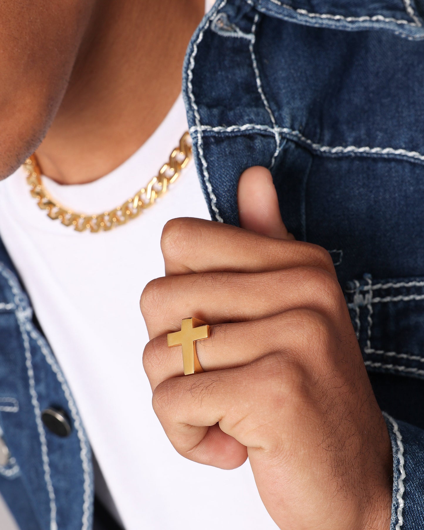 NXS Cross Ring Gold