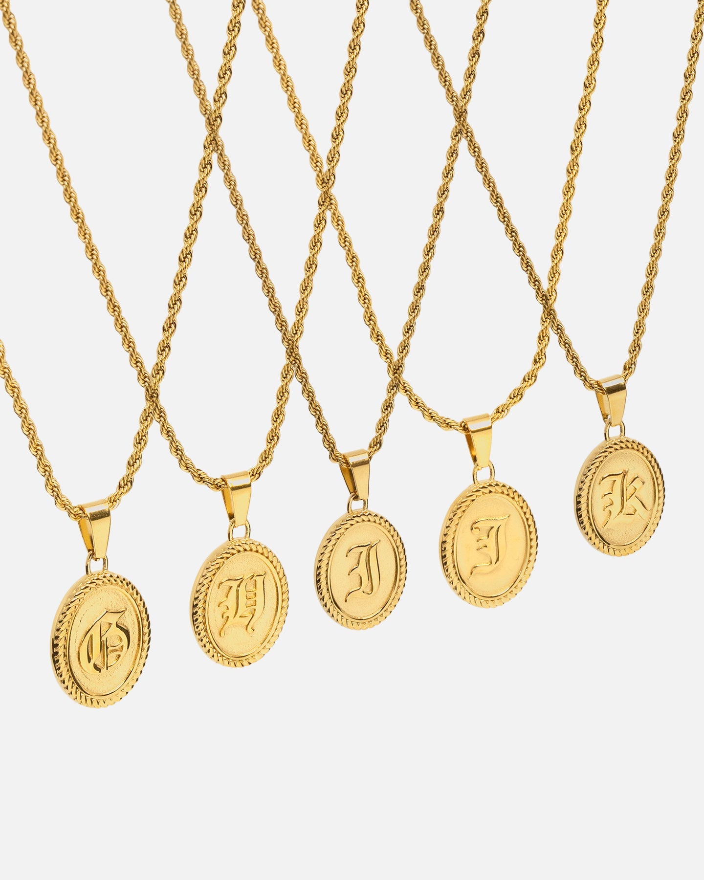 NXS Vintage Letter Necklace Gold