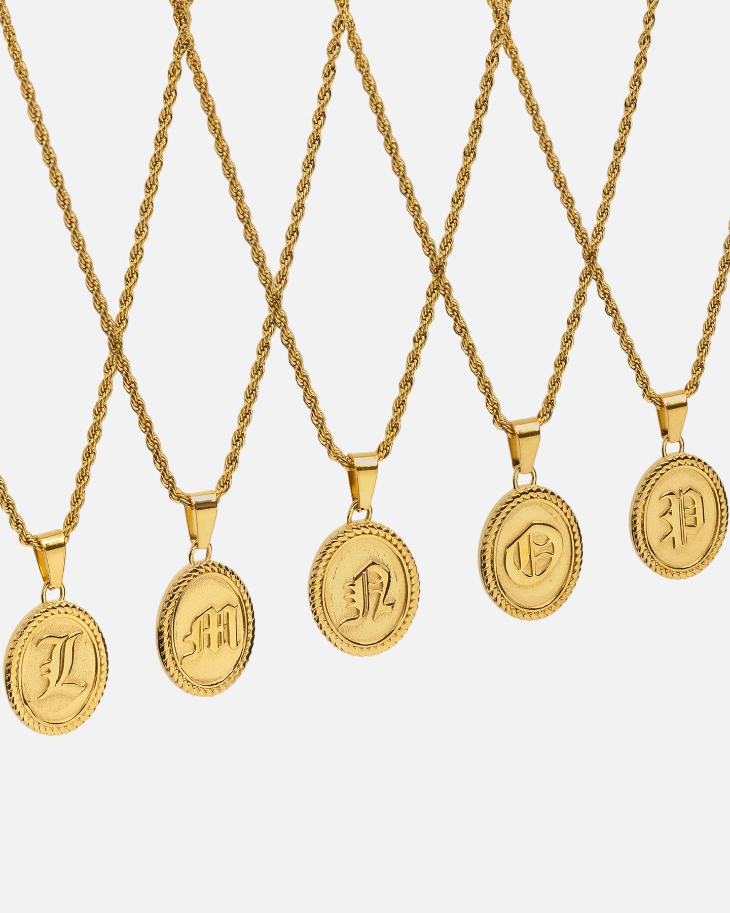 NXS Vintage Letter Necklace Gold
