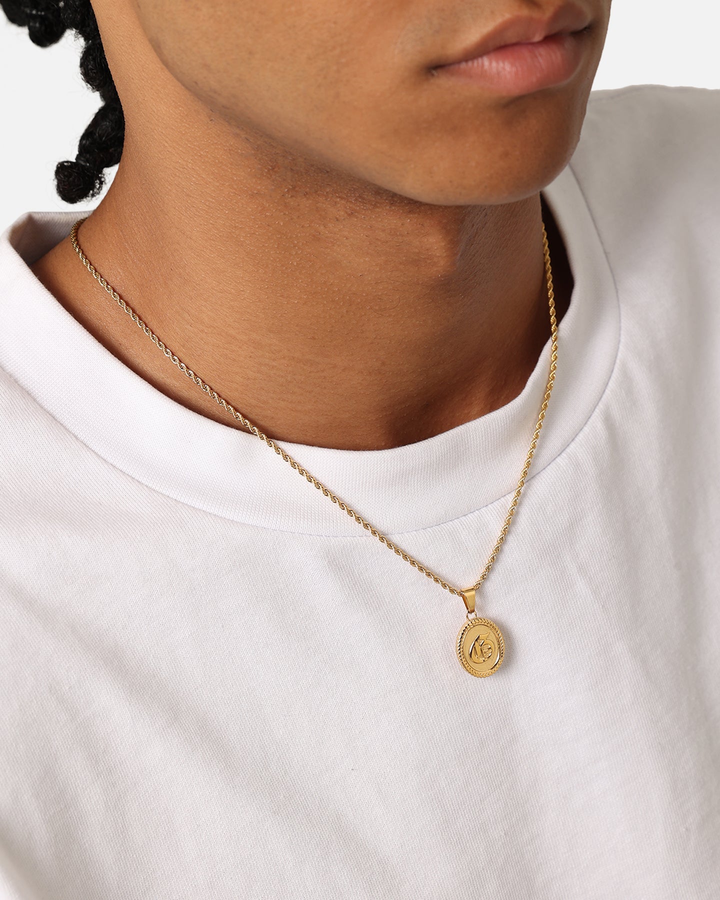 NXS Vintage Letter Necklace Gold