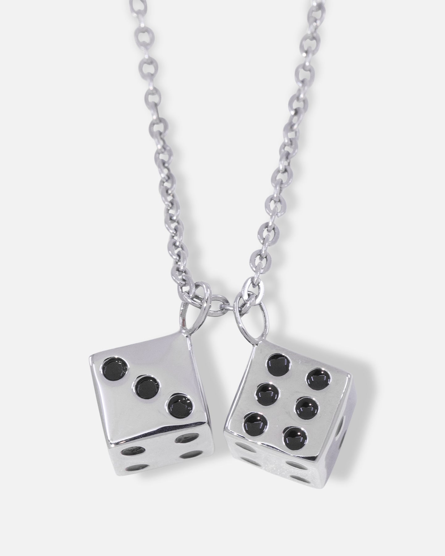 Saint Morta Dice Pendant Chain White Gold