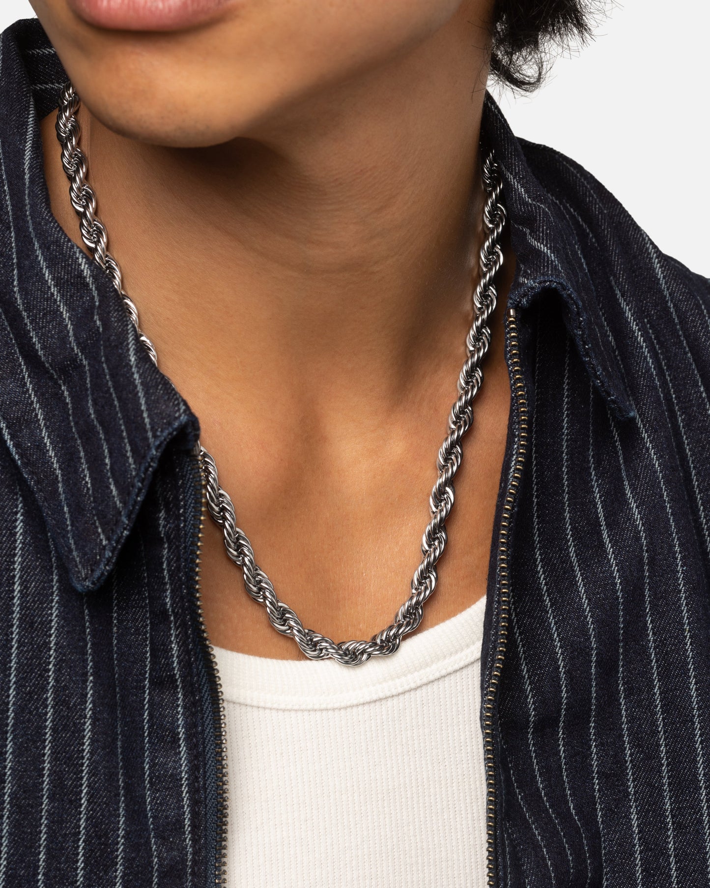 Saint Morta 8mm Rope Chain White Gold